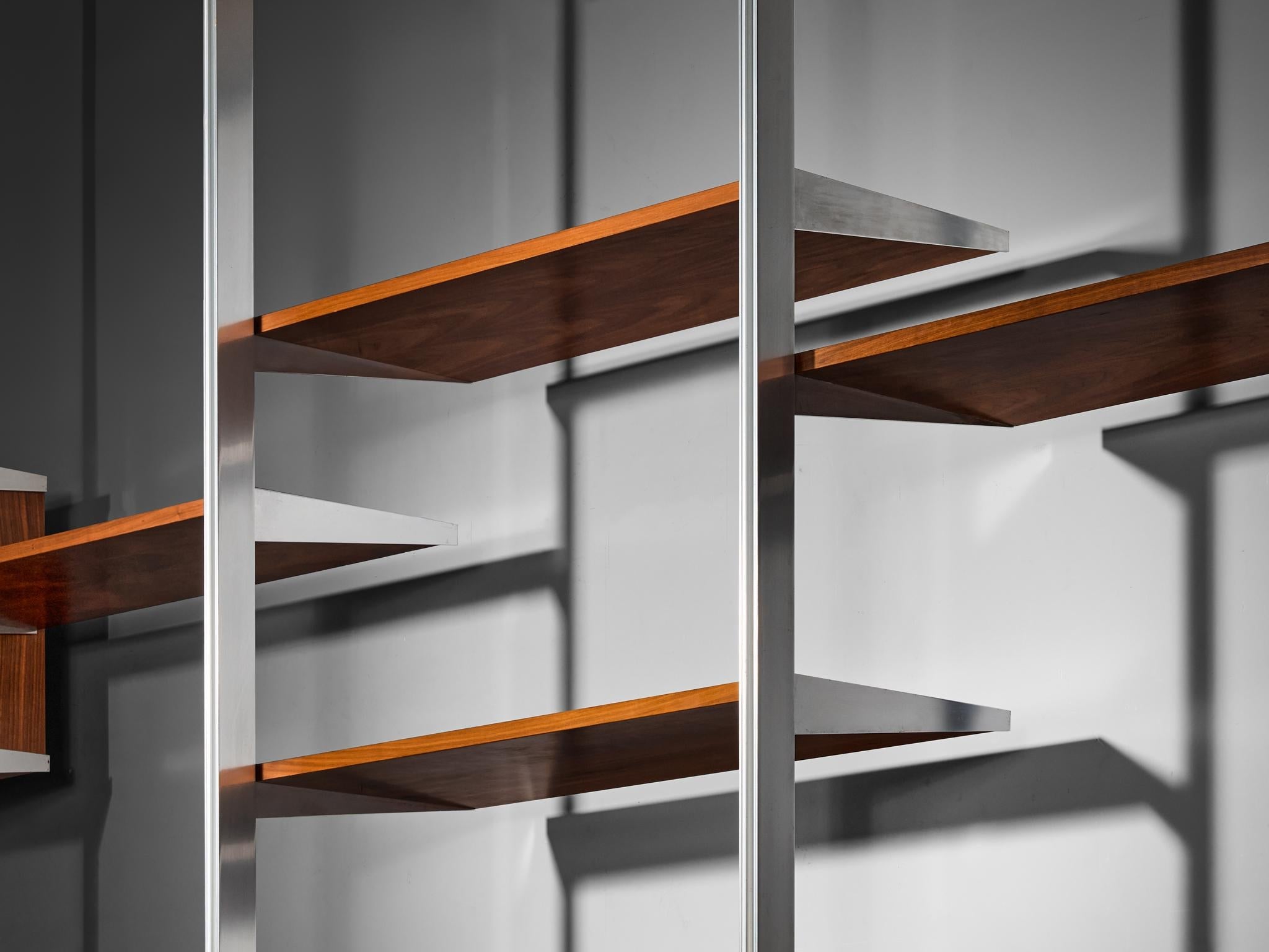 George Nelson for Herman Miller CSS Modular Wall Unit in Walnut & Aluminum case pieces and storage cabinets Morentz