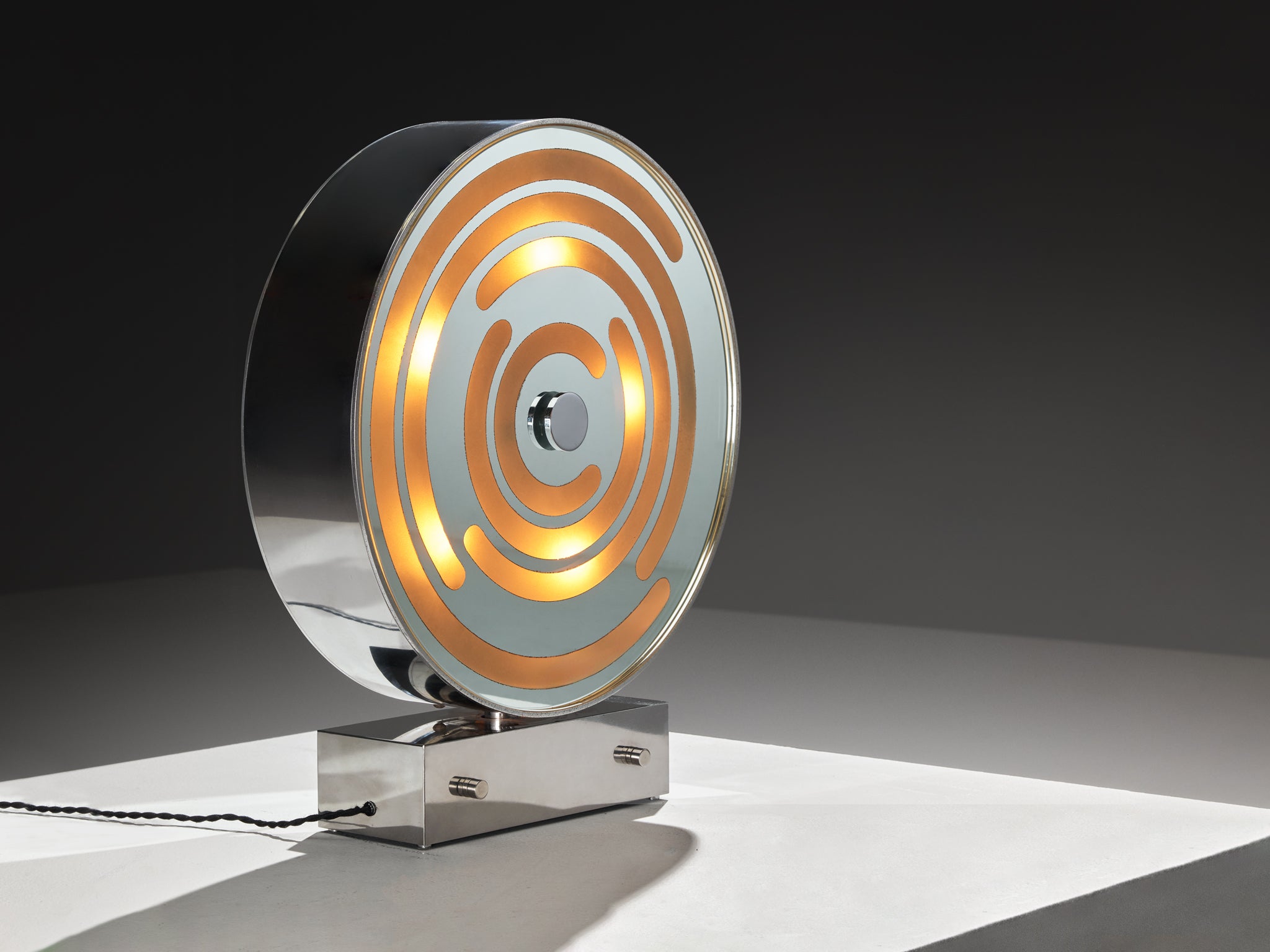 Rare Innocente Gandini for Arredoluce 'Sunlight' Table Lamp Mirrored Glass Lighting Morentz