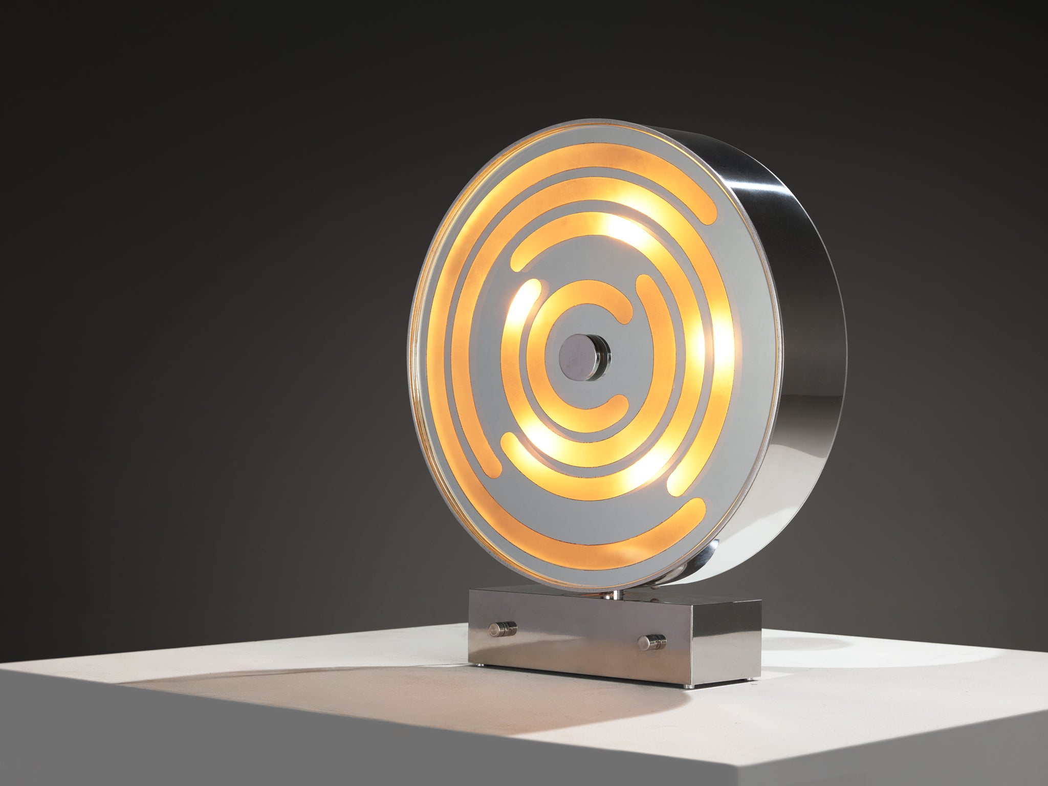 Rare Innocente Gandini for Arredoluce 'Sunlight' Table Lamp Mirrored Glass Lighting Morentz