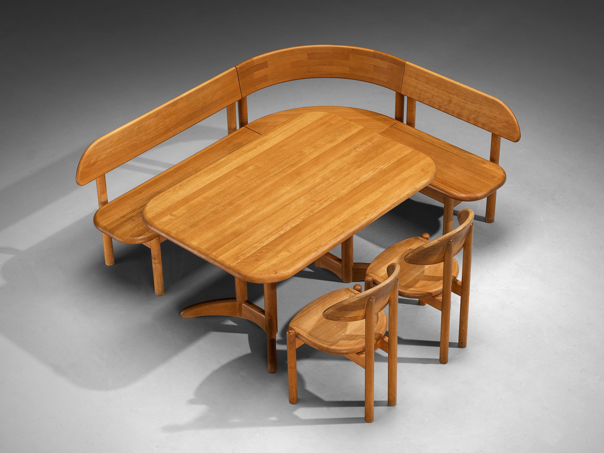 Scandinavian Modern Dining Room Set with Table, Bench, Set of Chairs tables Morentz