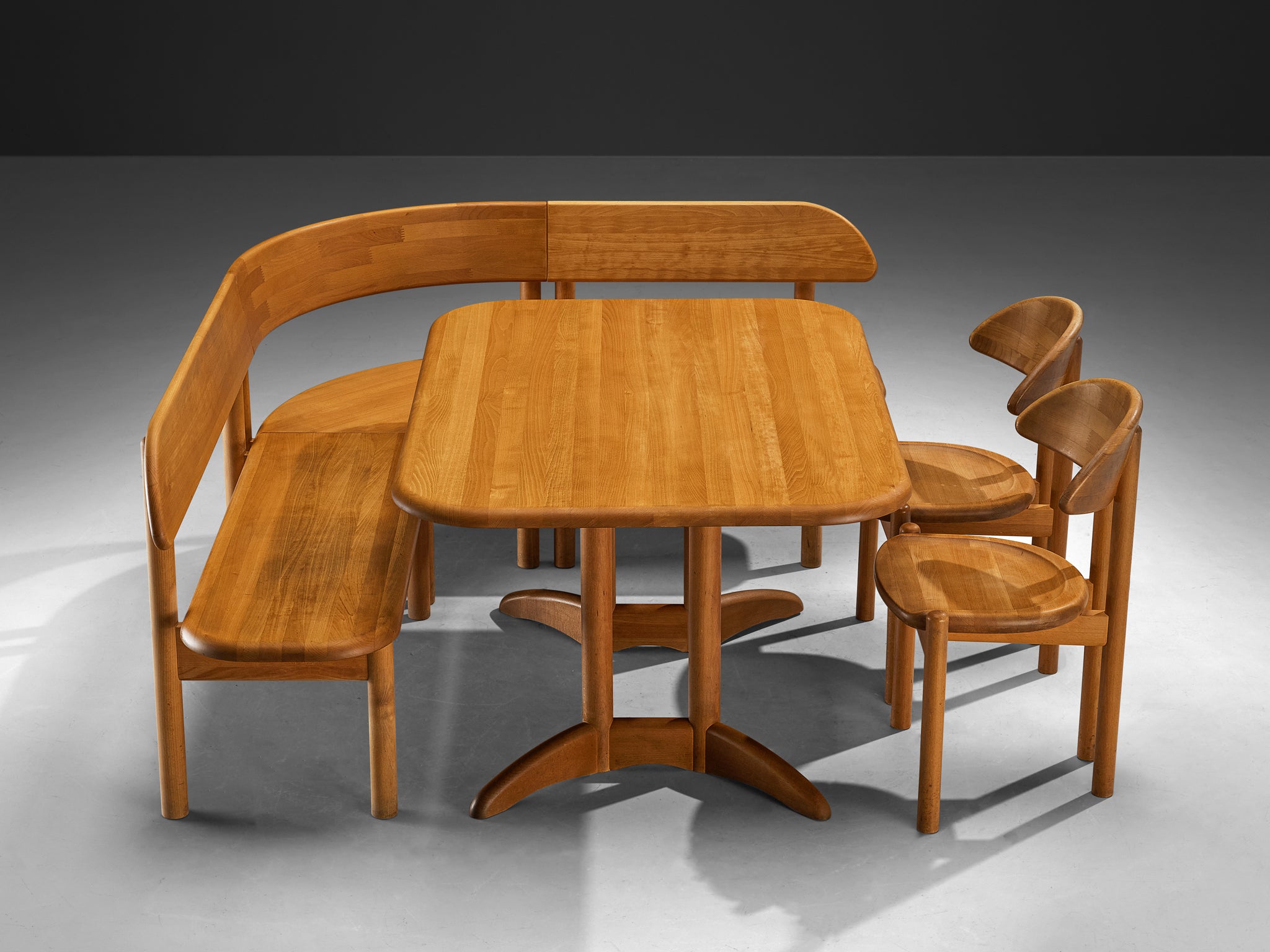 Scandinavian Modern Dining Room Set with Table, Bench, Set of Chairs tables Morentz