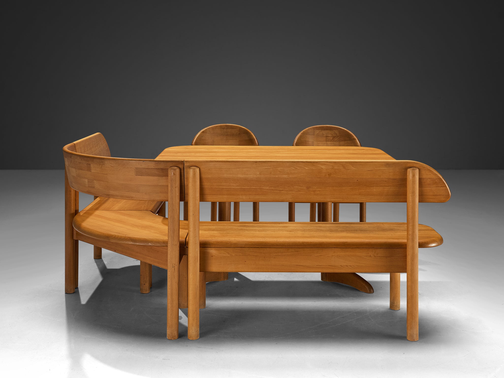 Scandinavian Modern Dining Room Set with Table, Bench, Set of Chairs tables Morentz