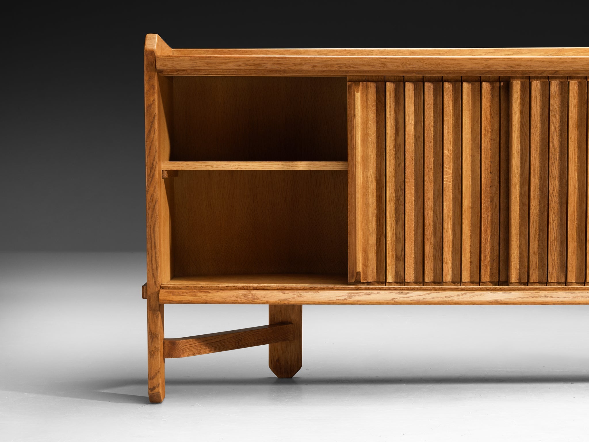 Guillerme & Chambron Sideboard in Solid Oak and Ceramic case pieces and storage cabinets Morentz