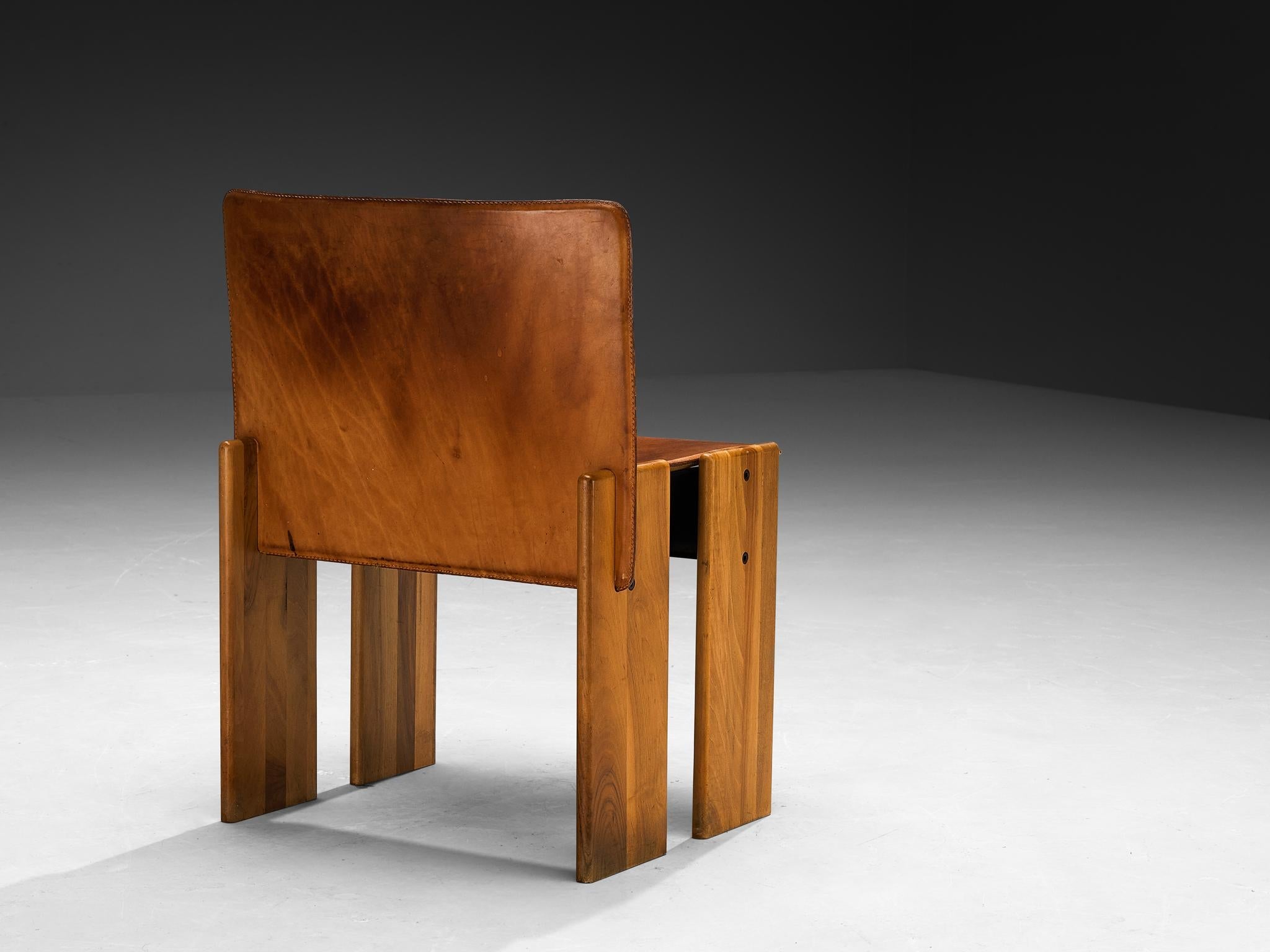 Barsacchi & Vegni 'Avila' Dining Chair in Walnut and Cognac Leather seating Morentz