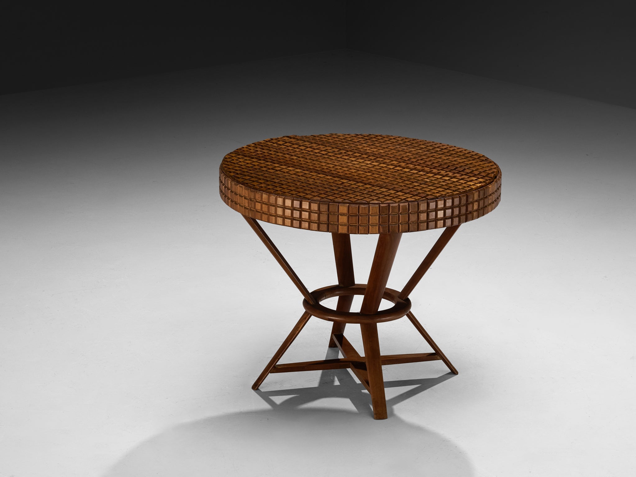 Mid-Century Modern Italian Game Table with Graphic Surface in Cherry more furniture and collectibles Morentz