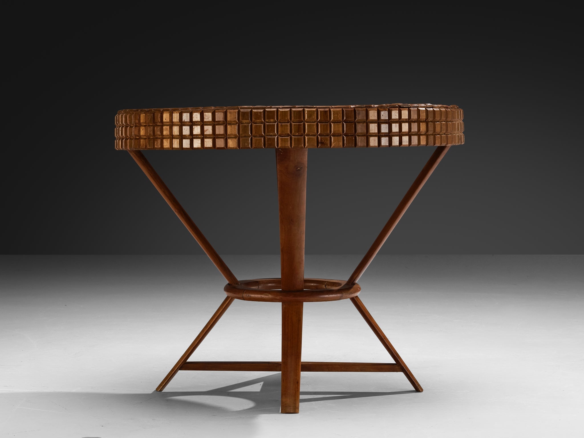 Mid-Century Modern Italian Game Table with Graphic Surface in Cherry more furniture and collectibles Morentz