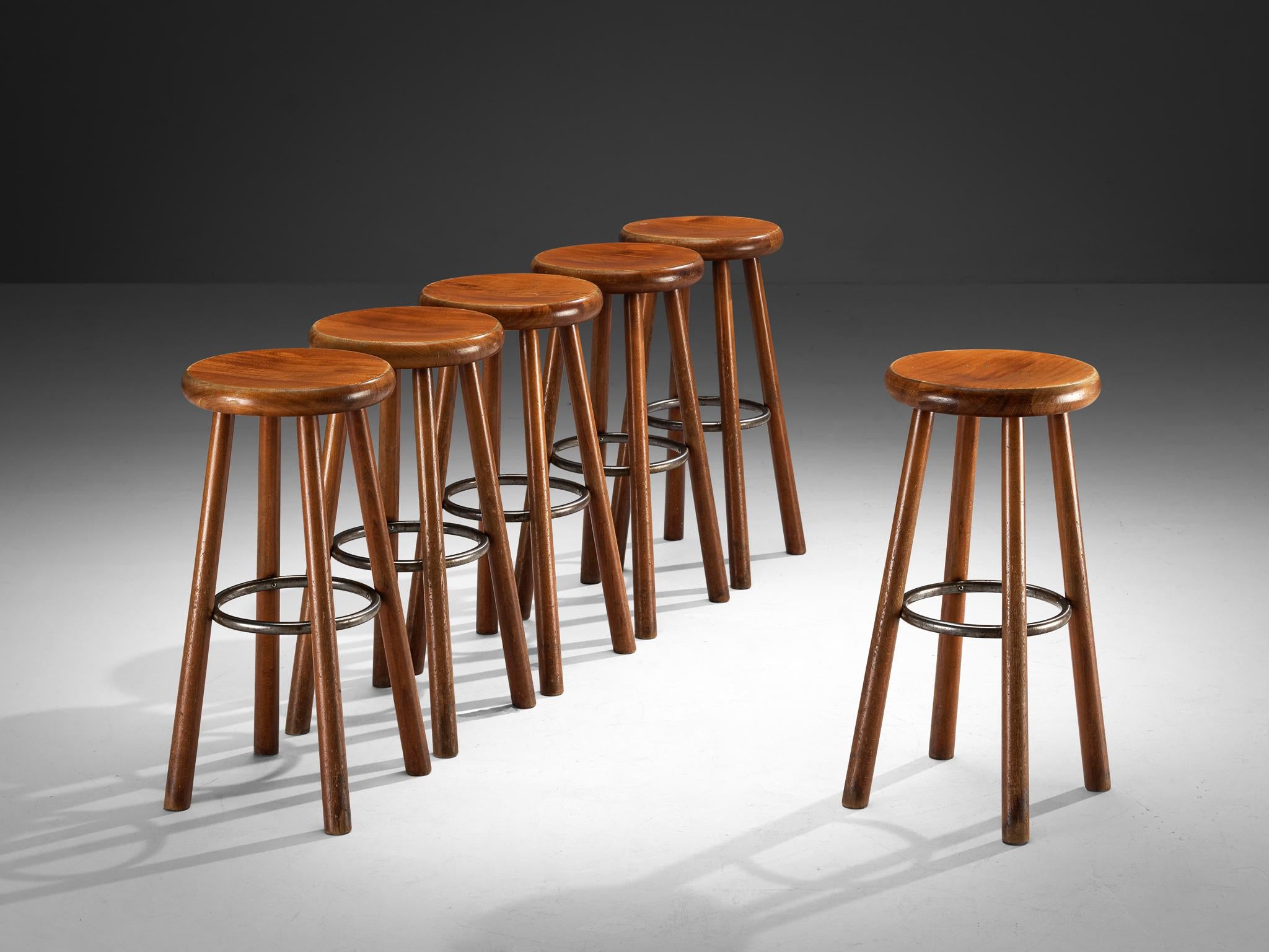 Sturdy Mid-century Bar Stools in Solid Wood seating Morentz