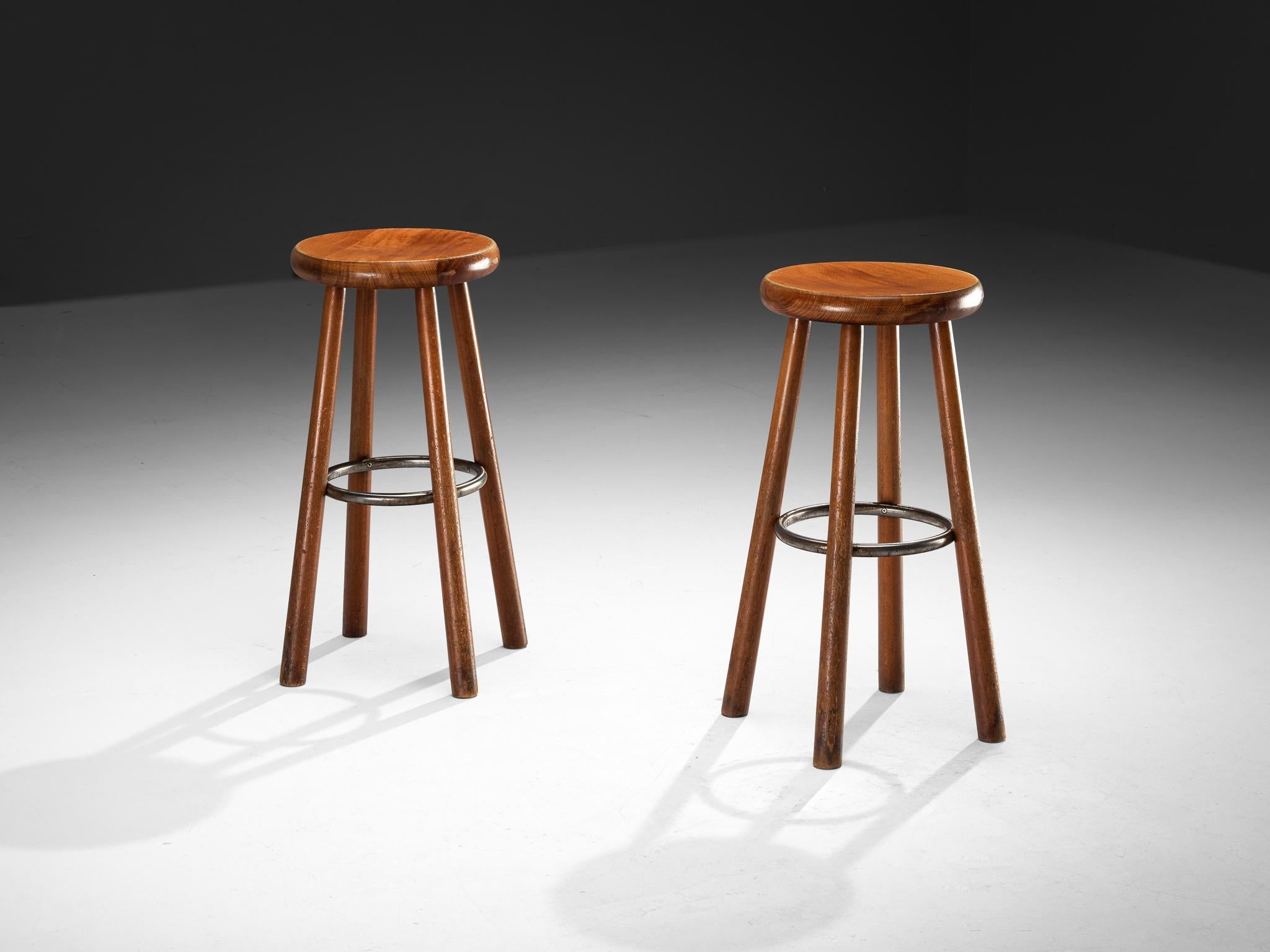 Sturdy Mid-century Bar Stools in Solid Wood seating Morentz