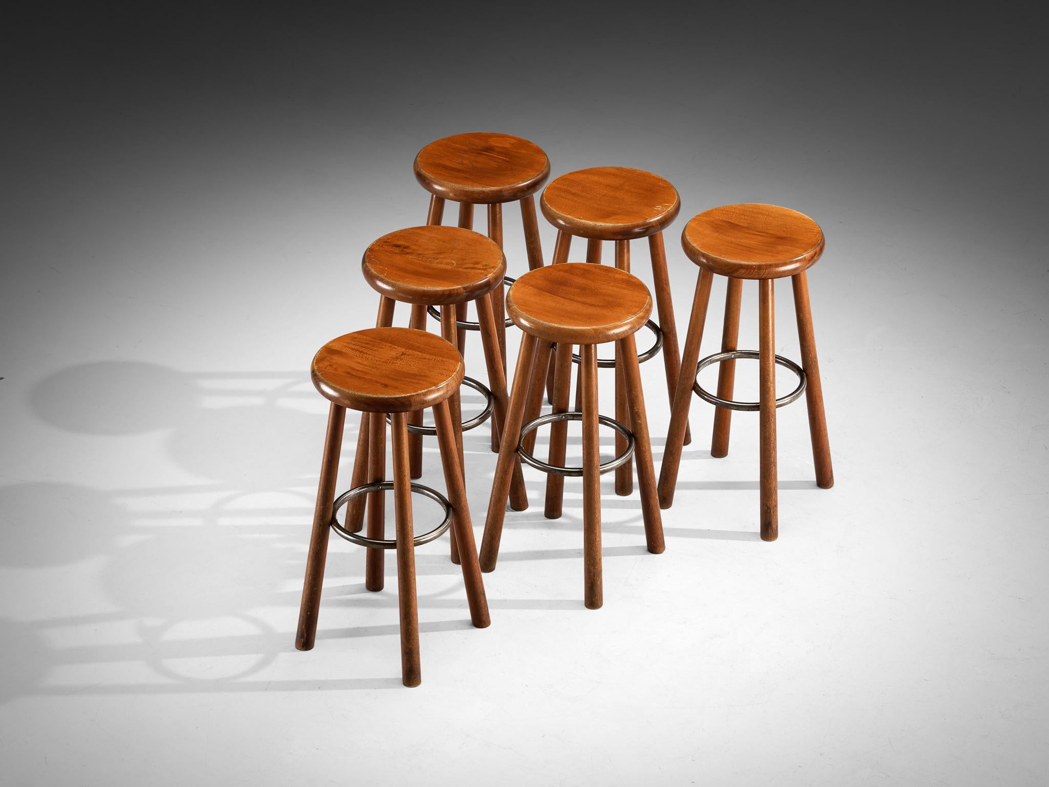 Sturdy Mid-century Bar Stools in Solid Wood seating Morentz
