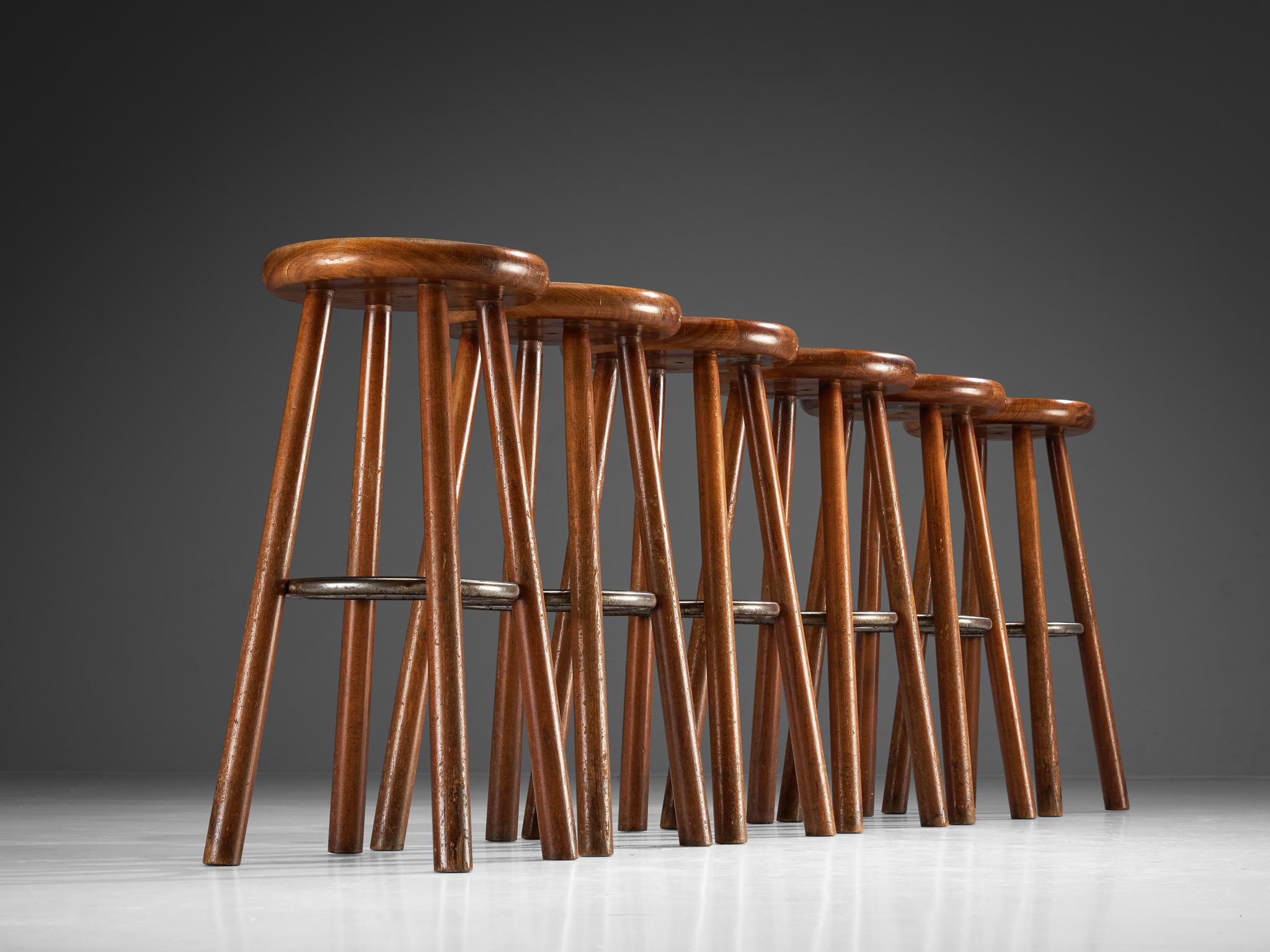 Sturdy Mid-century Bar Stools in Solid Wood seating Morentz