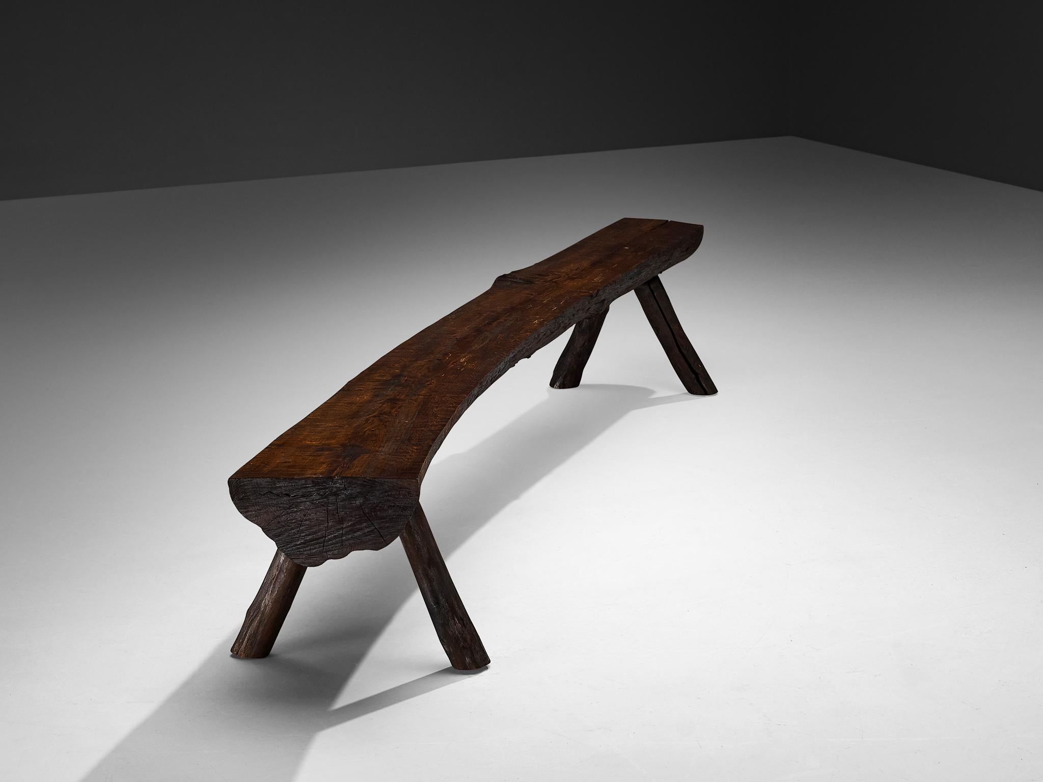 Naturalistic Tree Slab Large Bench 292 cm/114 in seating Morentz