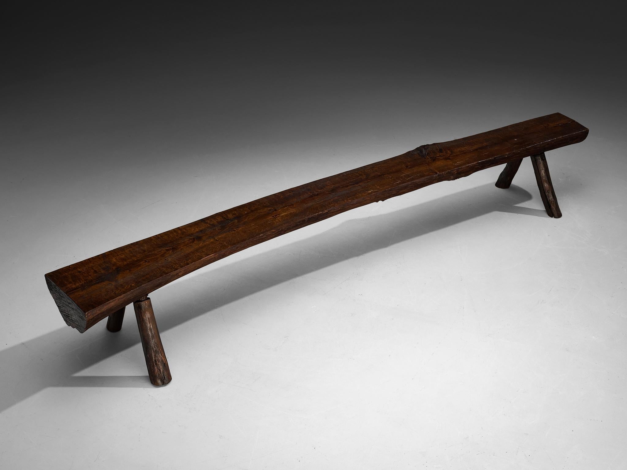 Naturalistic Tree Slab Large Bench 292 cm/114 in seating Morentz