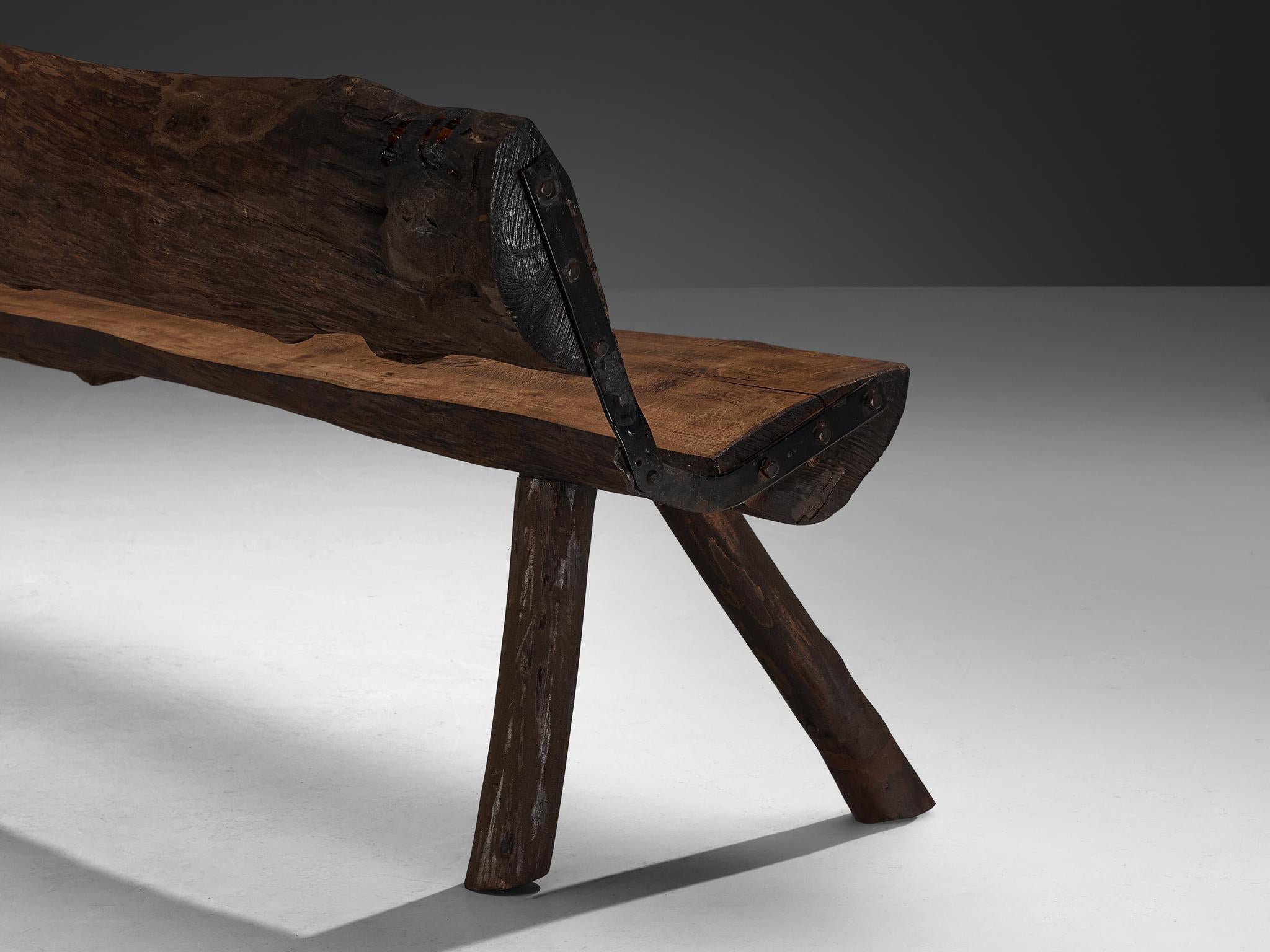 Naturalistic Tree Slab Large Bench 296 cm/116.54 in. seating Morentz