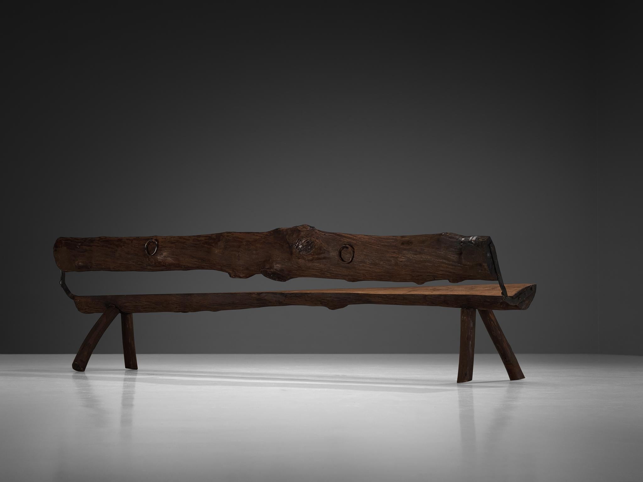 Naturalistic Tree Slab Large Bench 296 cm/116.54 in. seating Morentz