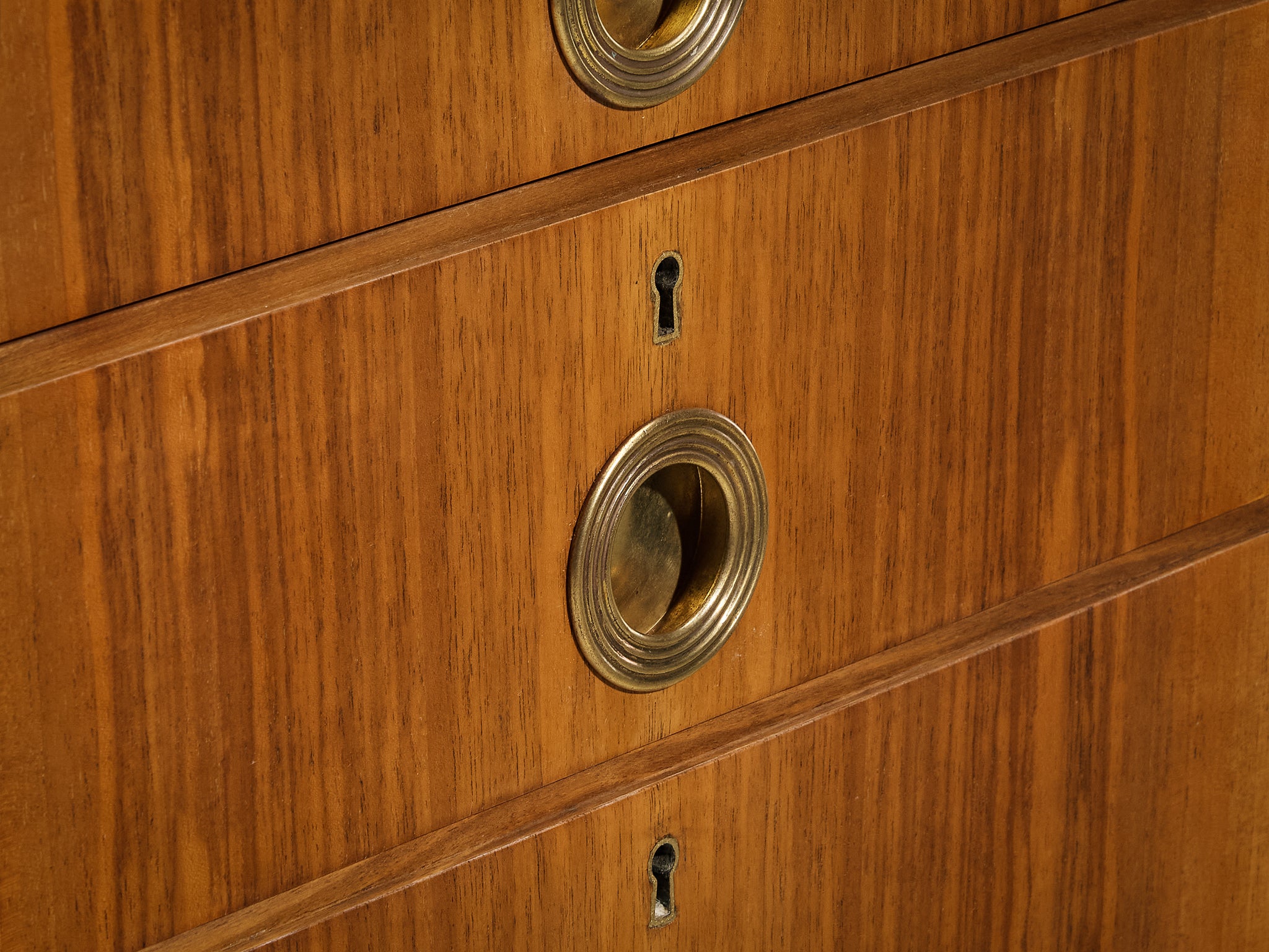 1950s Mid-Century Modern Italian Desk in Walnut and Brass Tables Morentz