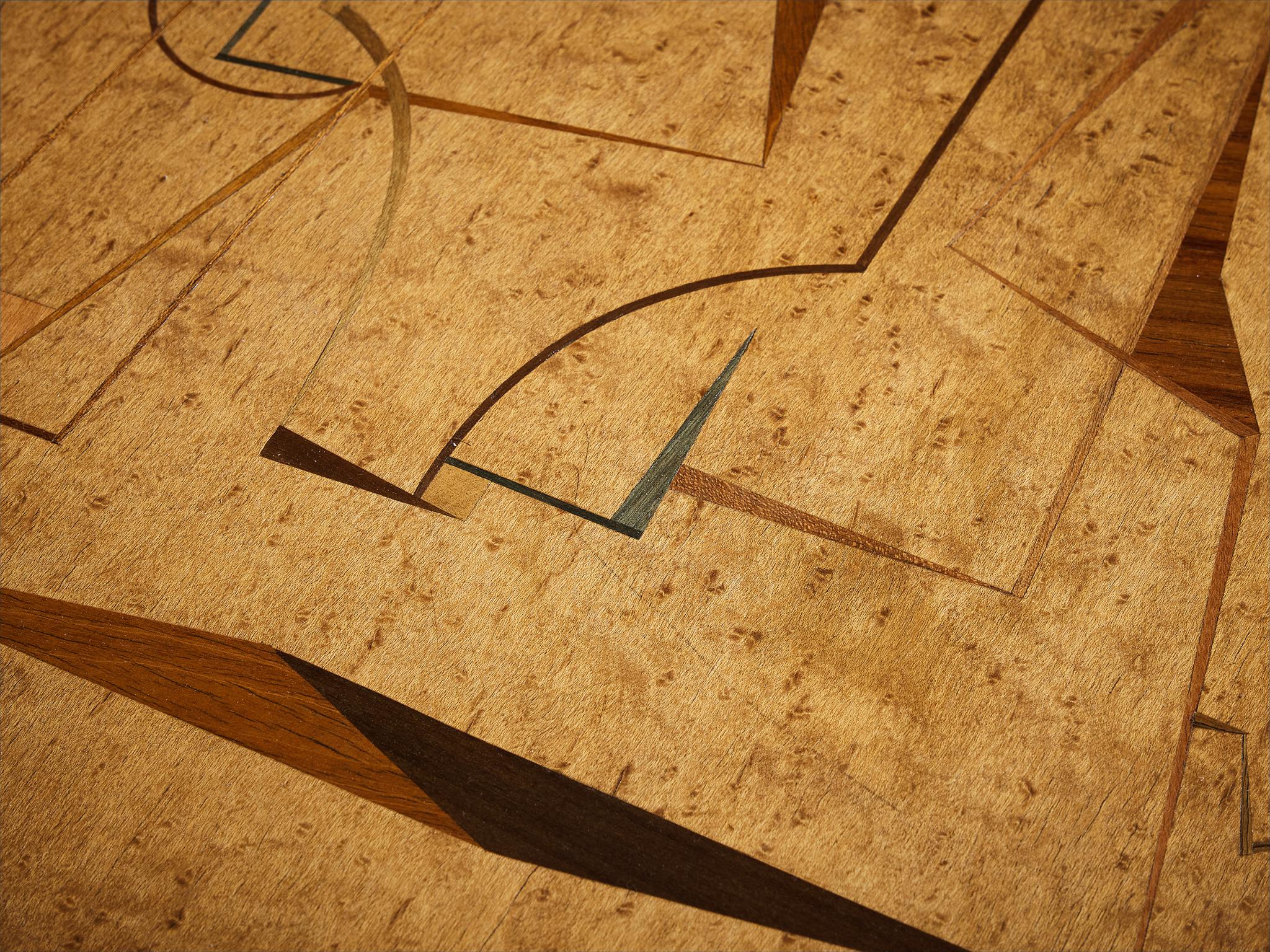 Rare Ivo Maretti Sculptural Bar Trolley in Walnut and Crystal Glass tables Morentz