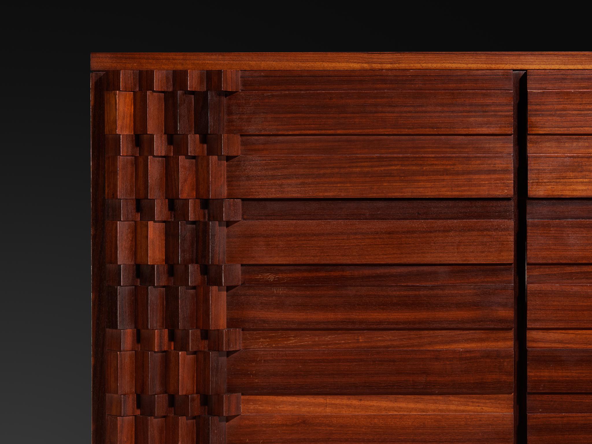 Luciano Frigerio 'Diamante' Sideboard with Cubist Graphic Front case pieces and storage cabinets Morentz