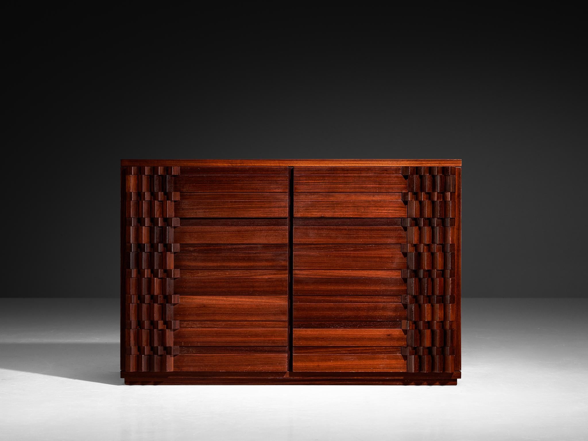 Luciano Frigerio 'Diamante' Sideboard with Cubist Graphic Front case pieces and storage cabinets Morentz