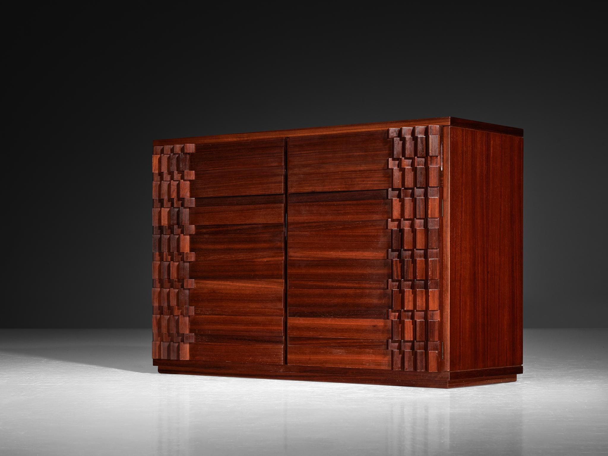 Luciano Frigerio 'Diamante' Sideboard with Cubist Graphic Front case pieces and storage cabinets Morentz