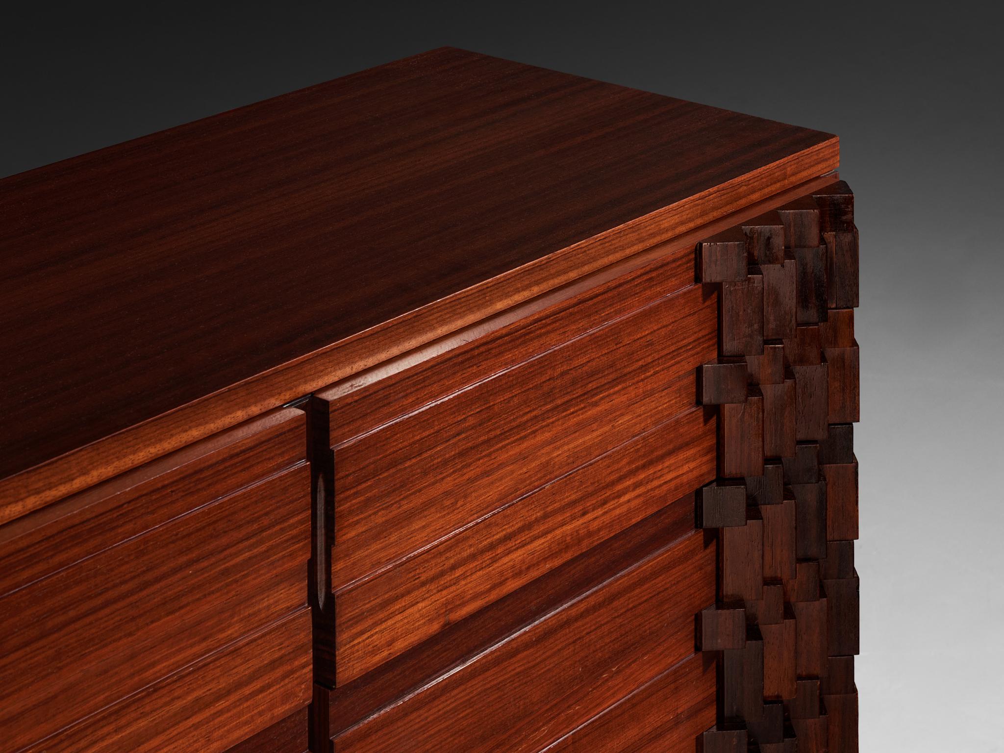 Luciano Frigerio 'Diamante' Sideboard with Cubist Graphic Front case pieces and storage cabinets Morentz