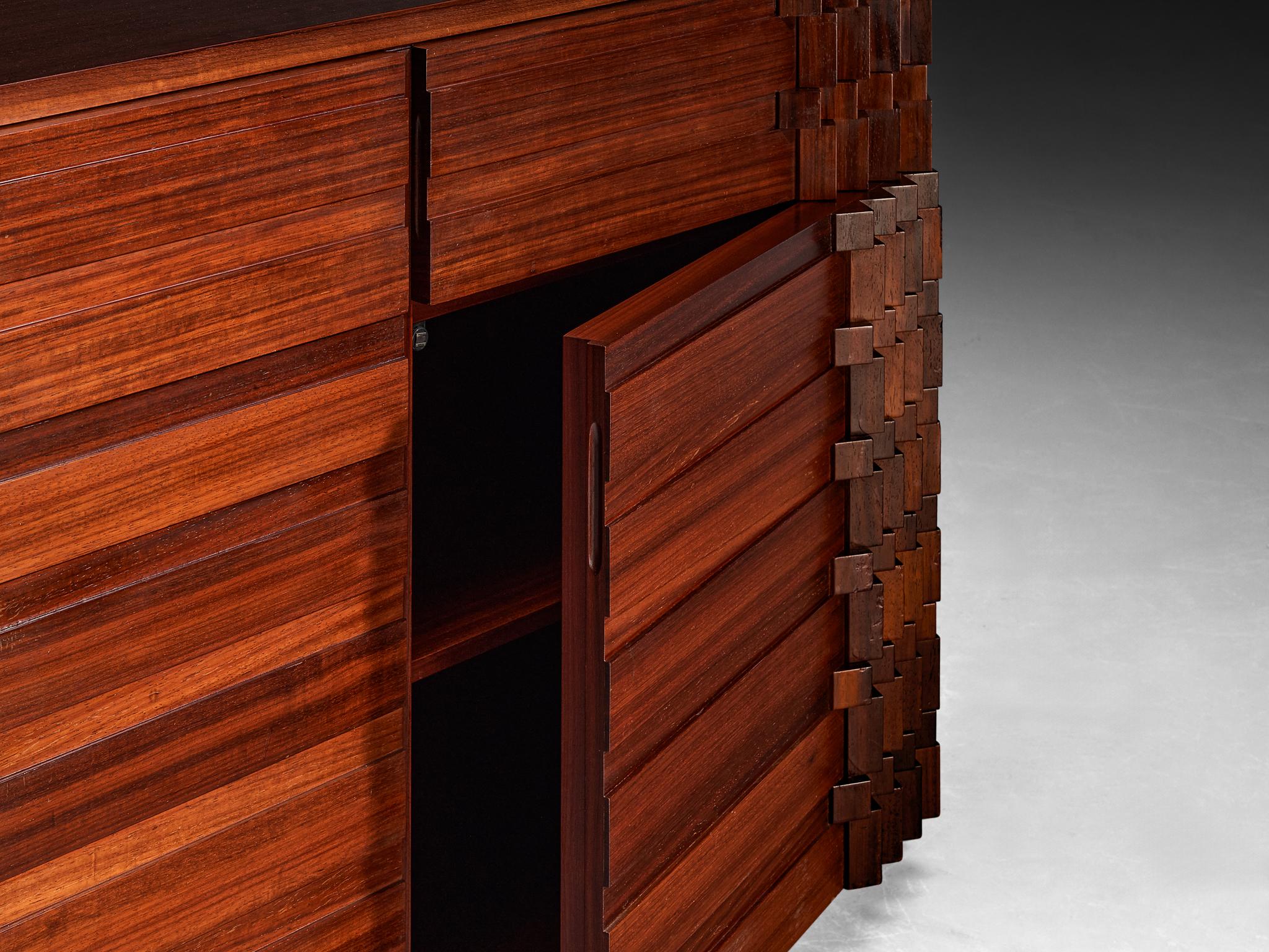 Luciano Frigerio 'Diamante' Sideboard with Cubist Graphic Front case pieces and storage cabinets Morentz