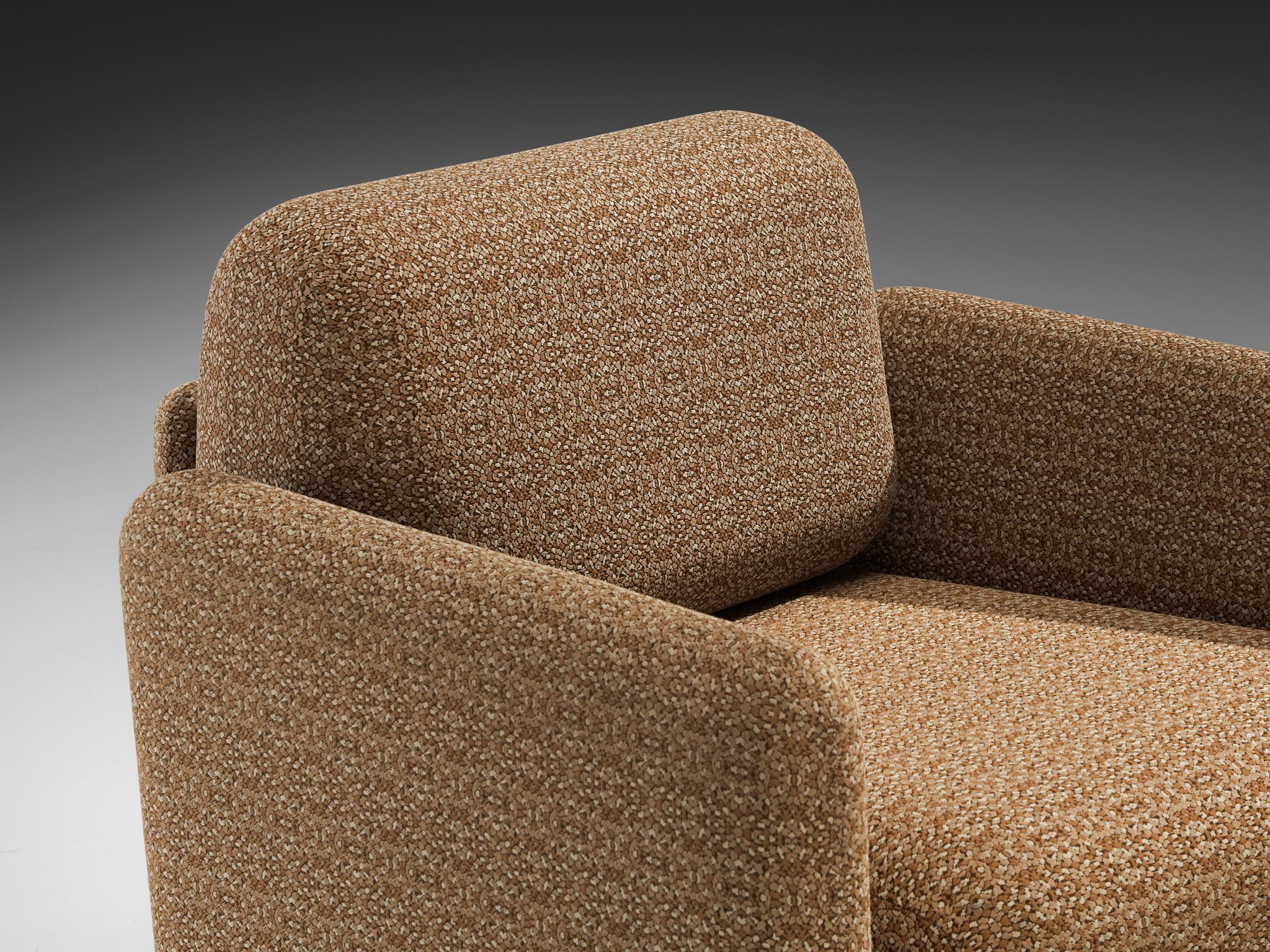 1970s Post-Modern Lounge Chair in Beige Patterned Fabric seating Morentz