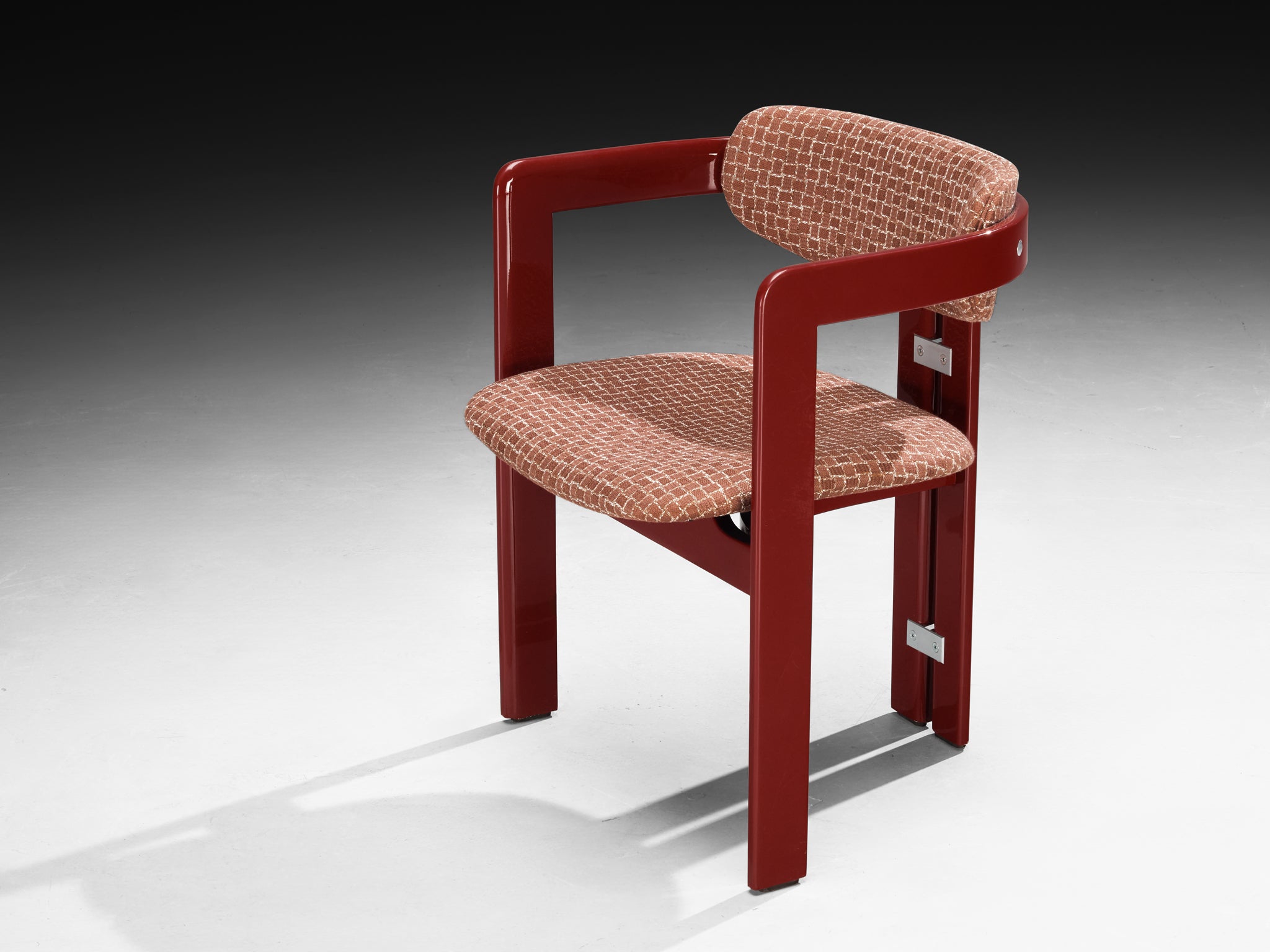 Augusto Savini for Pozzi Set of Four 'Pamplona' Dining Chairs in Red Lacquer Seating Morentz