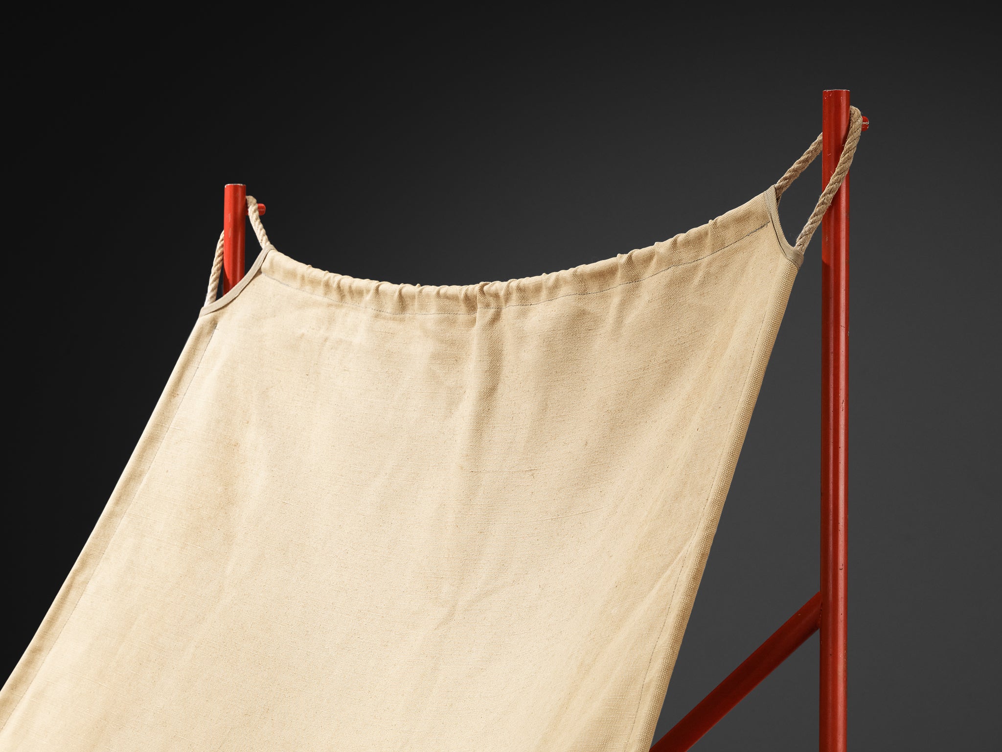 Mid-century Modern Dutch Lounge Chair in Steel, Canvas and Oak