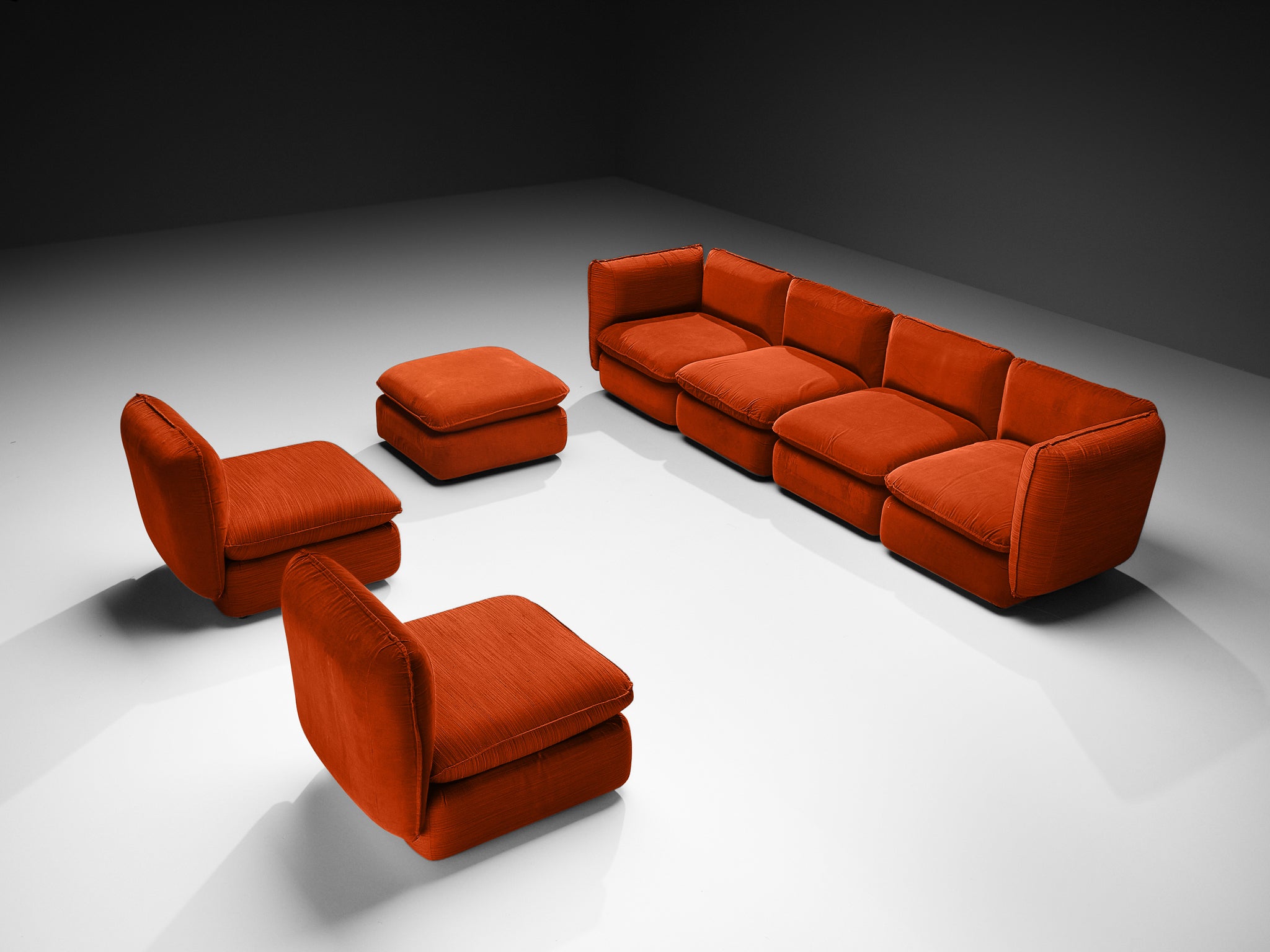 IPE Cavalli Italian Sectional Sofa in Red Upholstery Seating Morentz