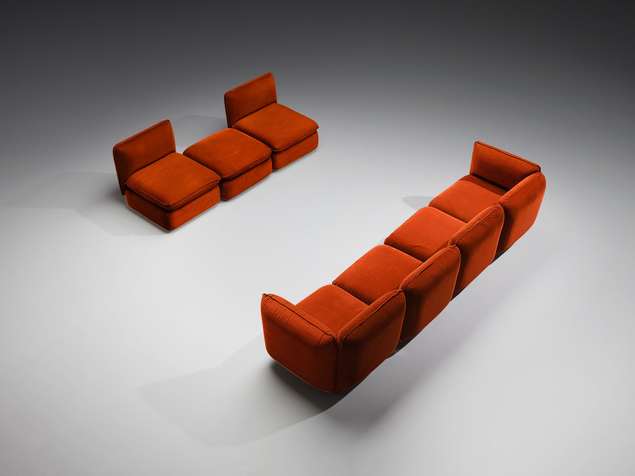 IPE Cavalli Italian Sectional Sofa in Red Upholstery Seating Morentz