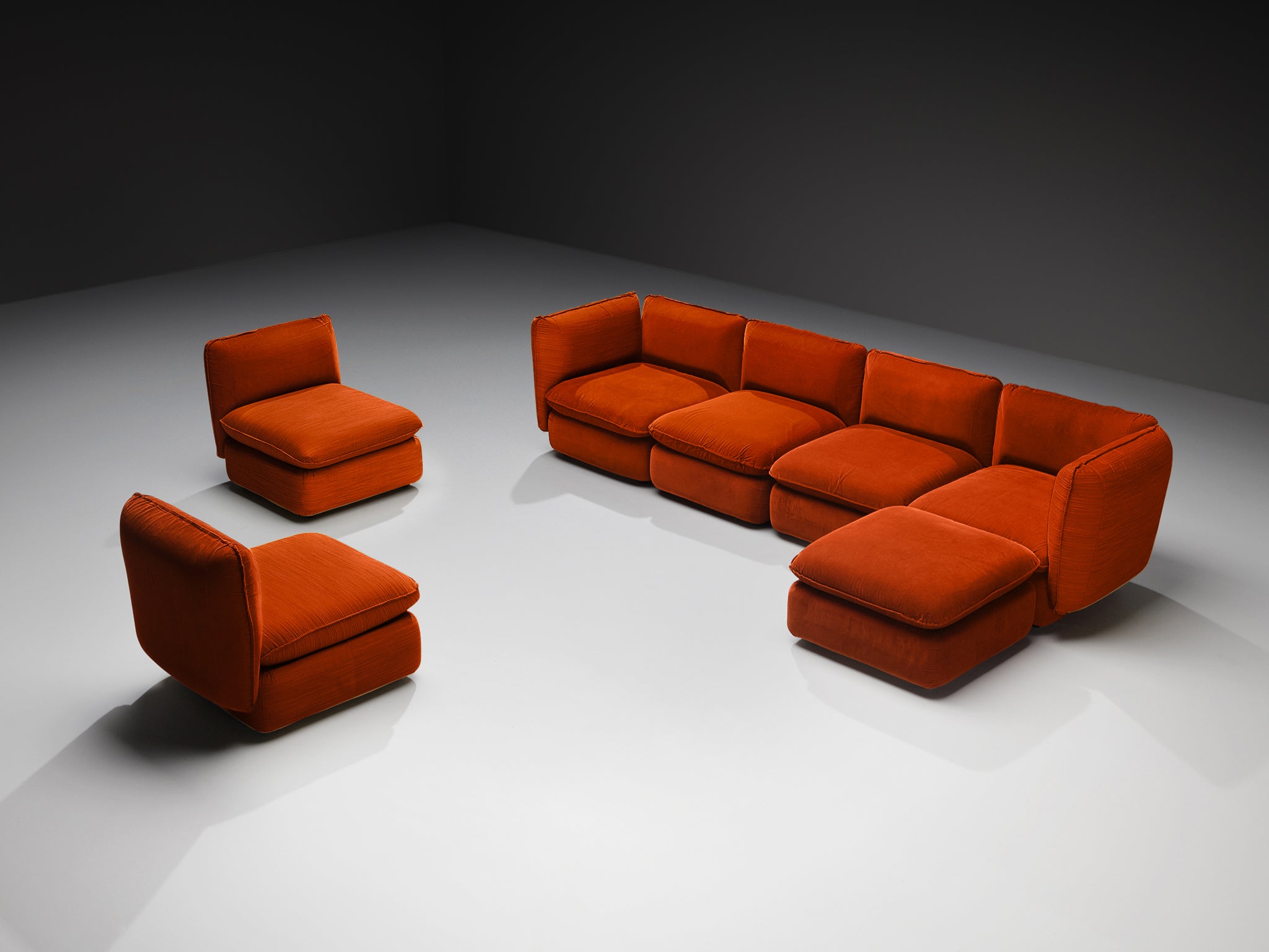 IPE Cavalli Italian Sectional Sofa in Red Upholstery Seating Morentz