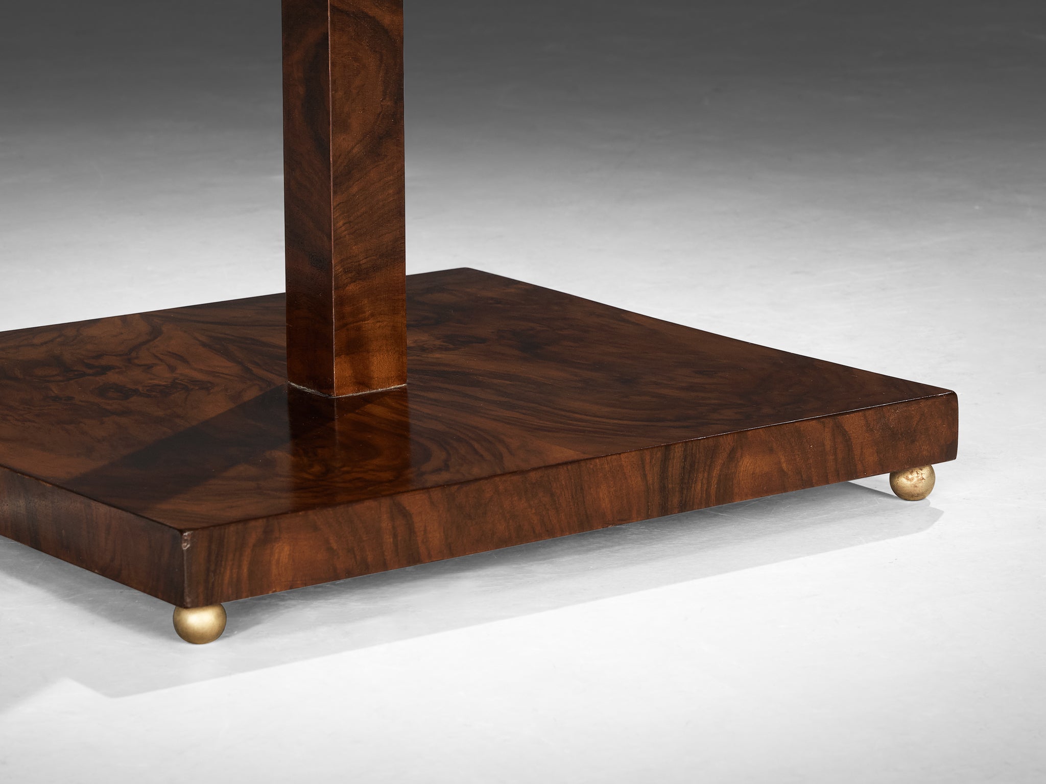 Italian Art Deco Floor Lamp in Walnut and Metal Lighting Morentz