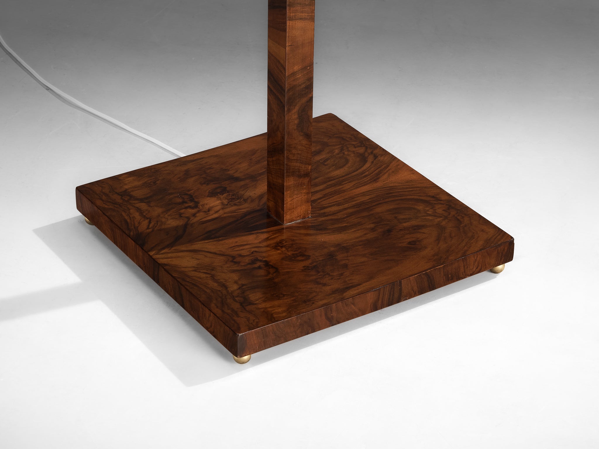 Italian Art Deco Floor Lamp in Walnut and Metal Lighting Morentz