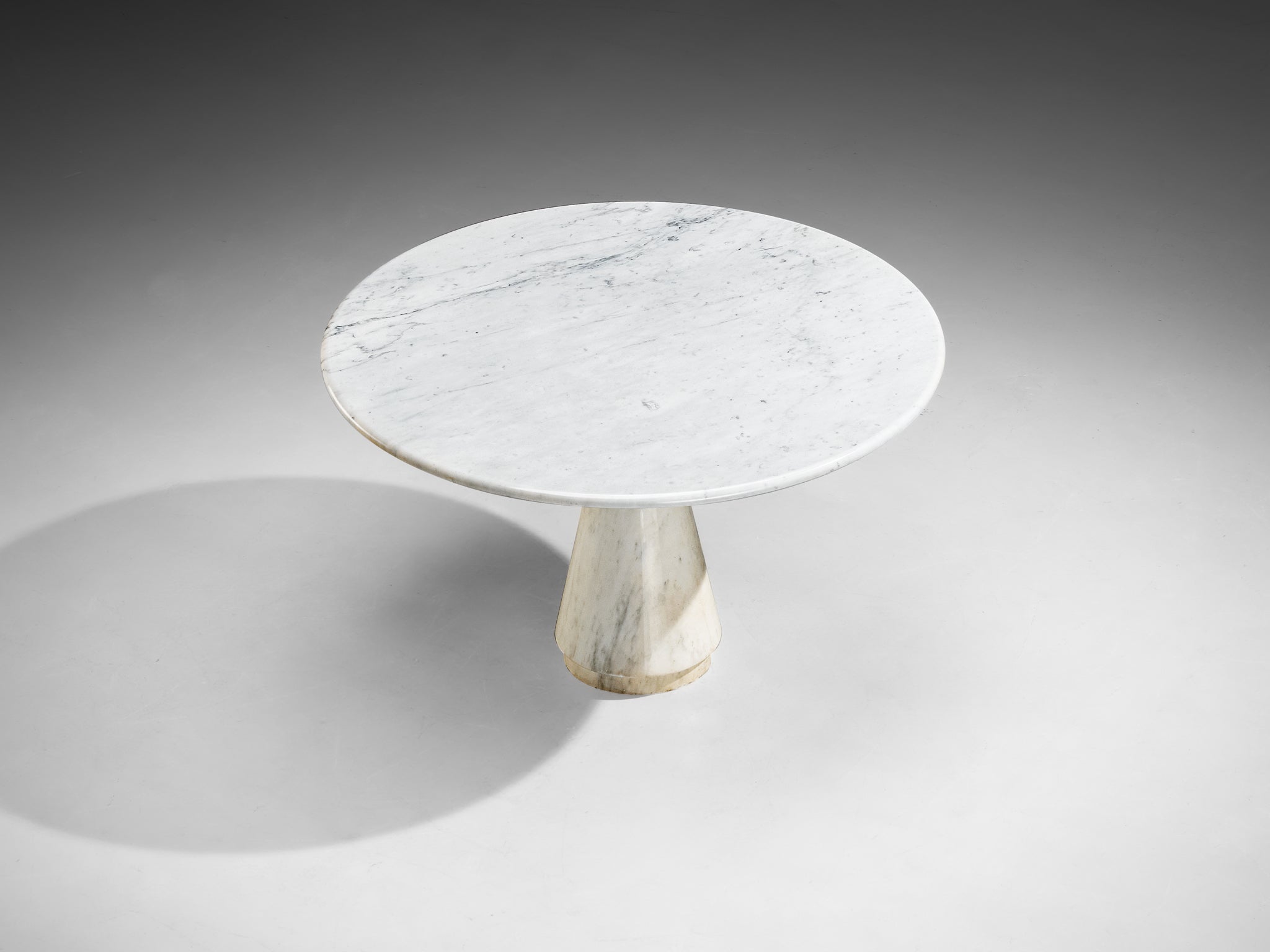 Italian Midcentury Marble Round Pedestal Dining Table Tables Morentz