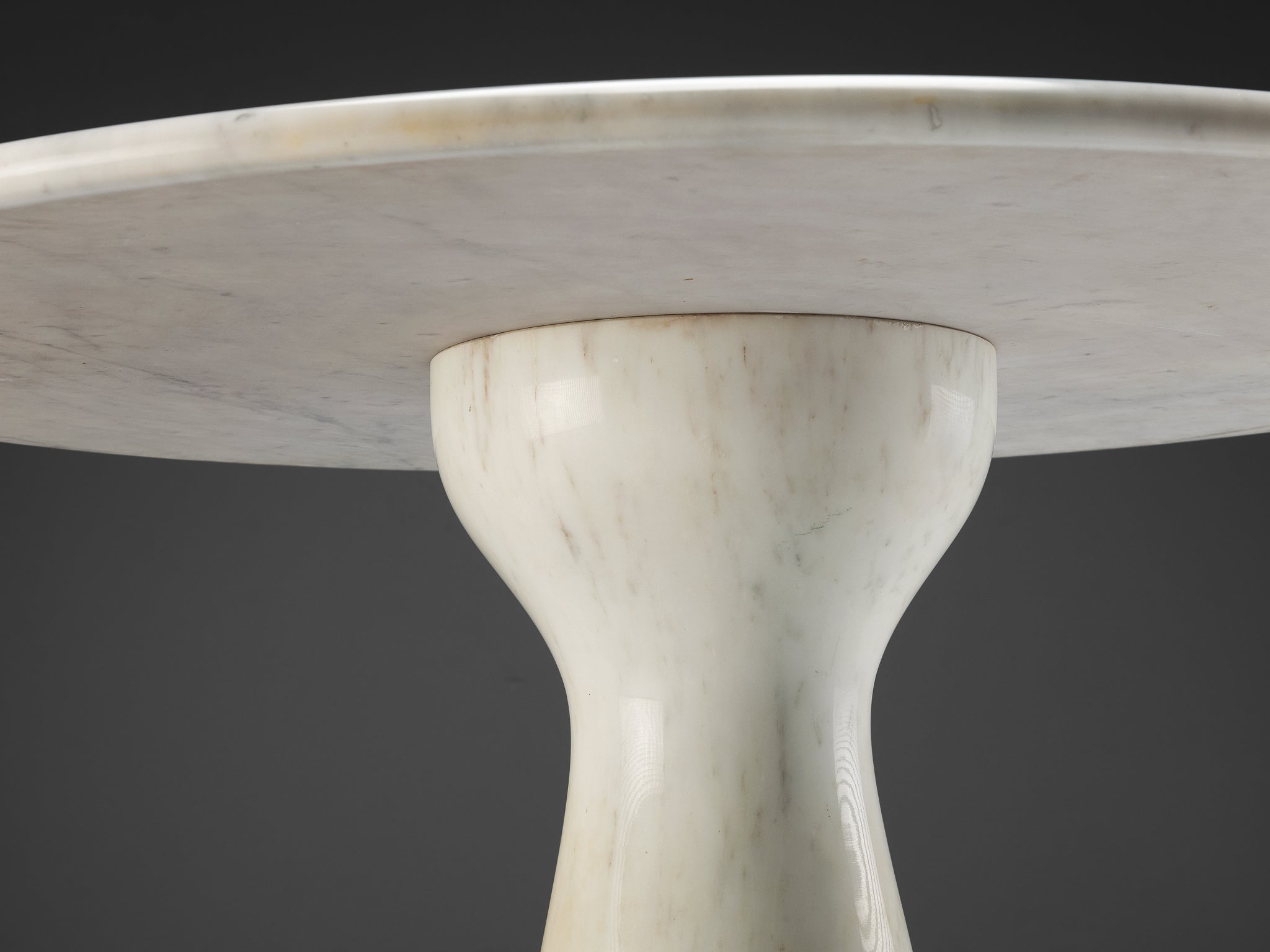 Italian Midcentury Marble Round Pedestal Dining Table Tables Morentz