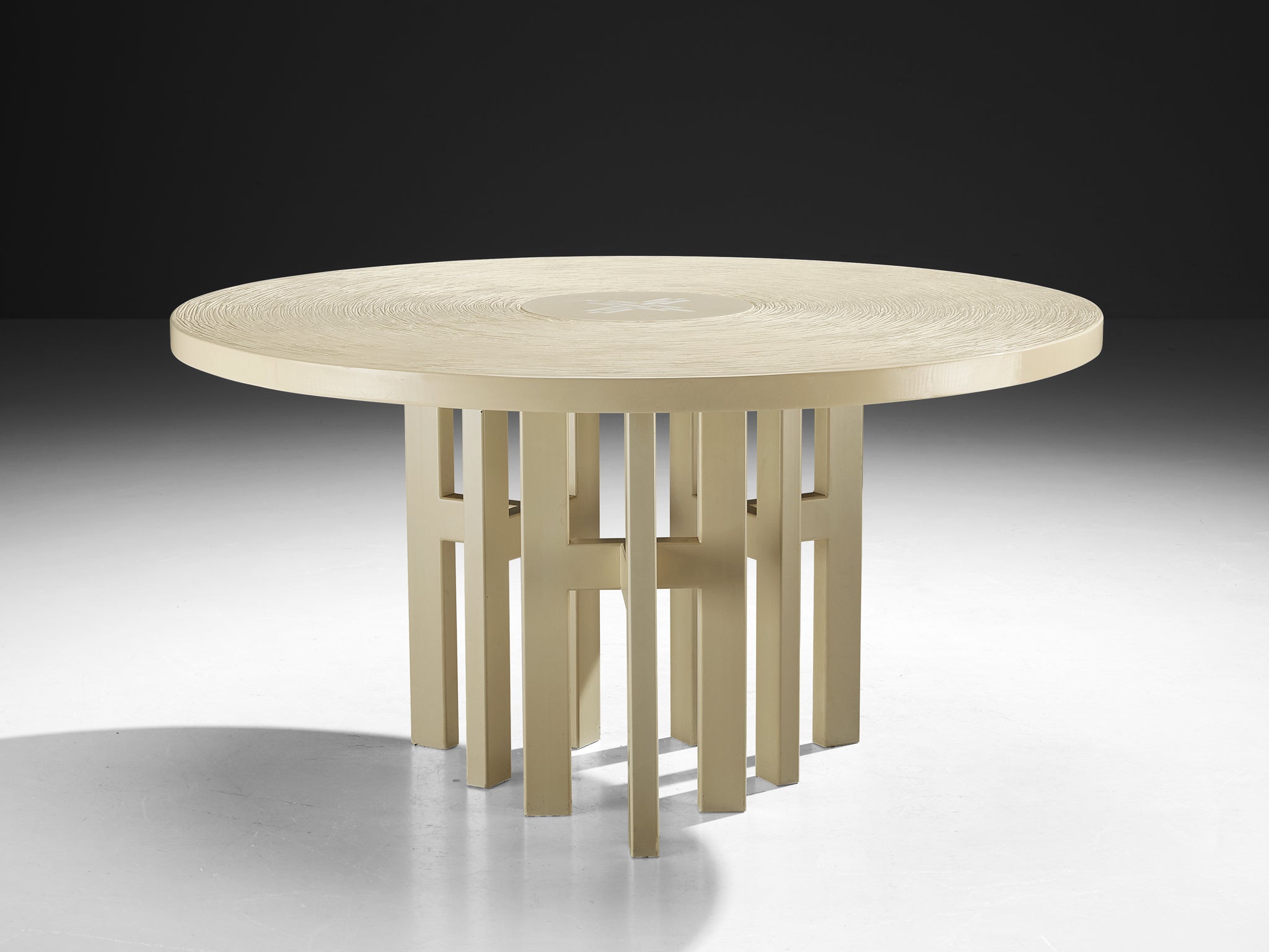 Jean Claude Dresse Dining or Center Table in Off-White Resin Tables Morentz