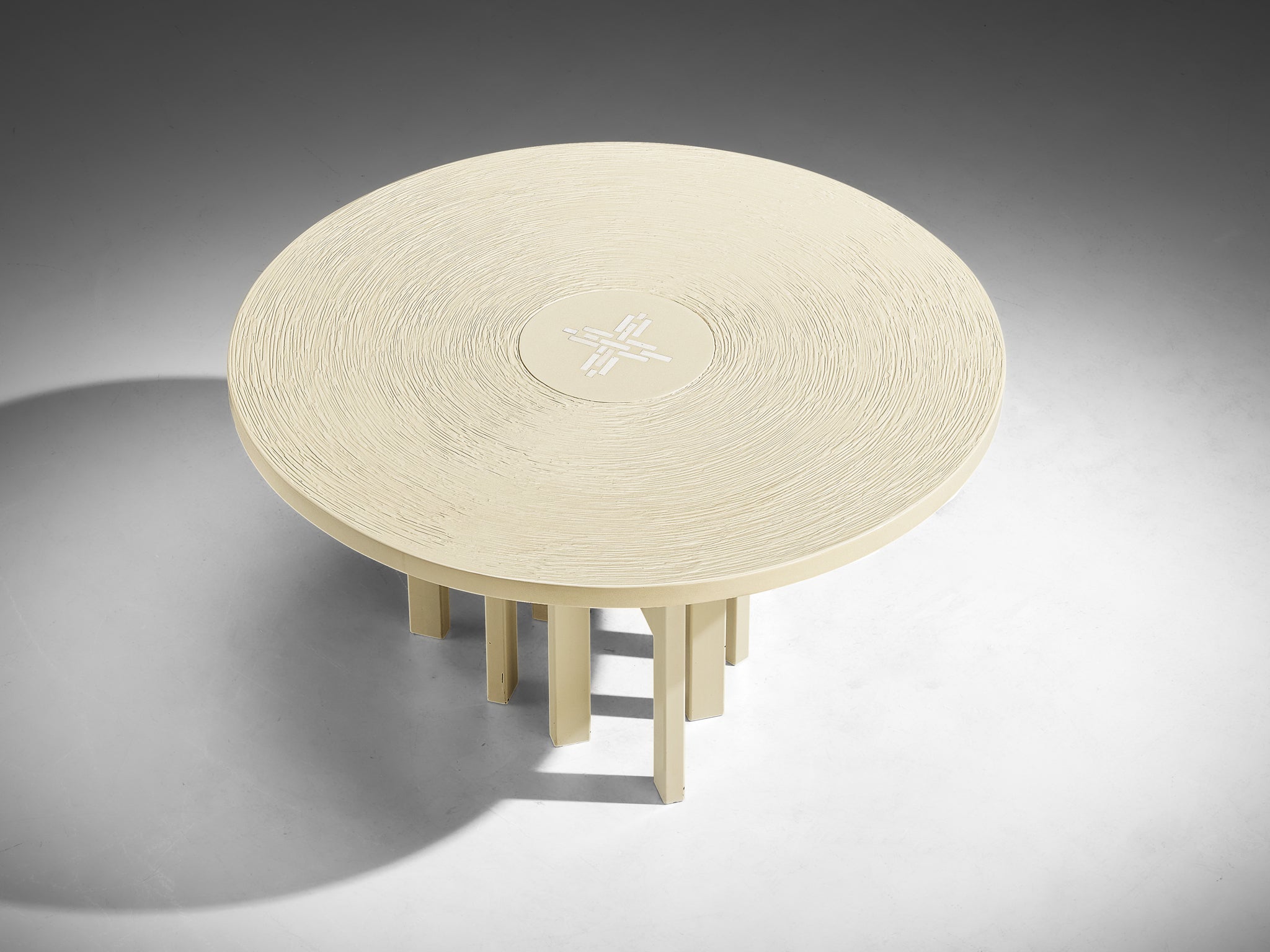 Jean Claude Dresse Dining or Center Table in Off-White Resin Tables Morentz