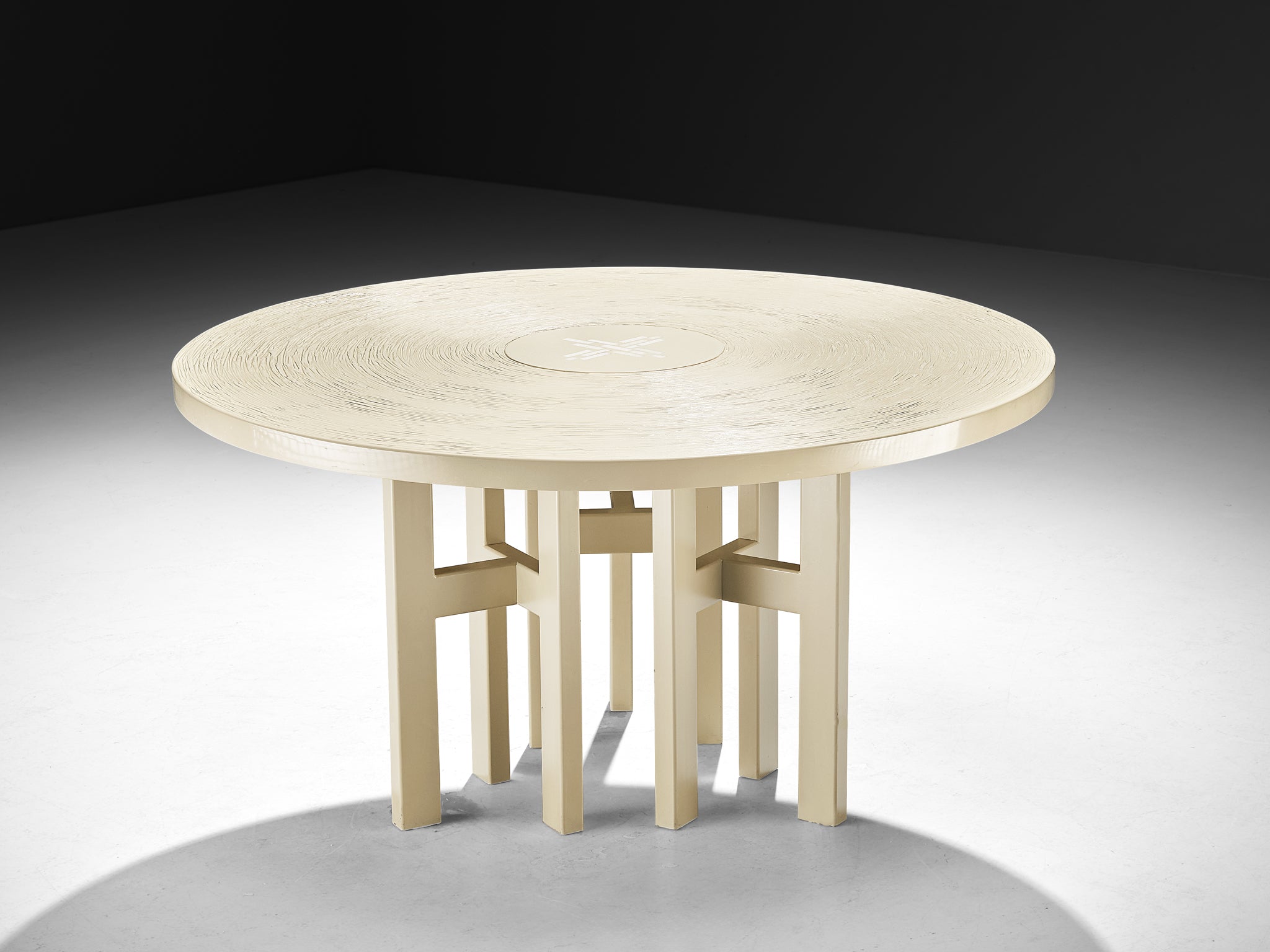 Jean Claude Dresse Dining or Center Table in Off-White Resin Tables Morentz