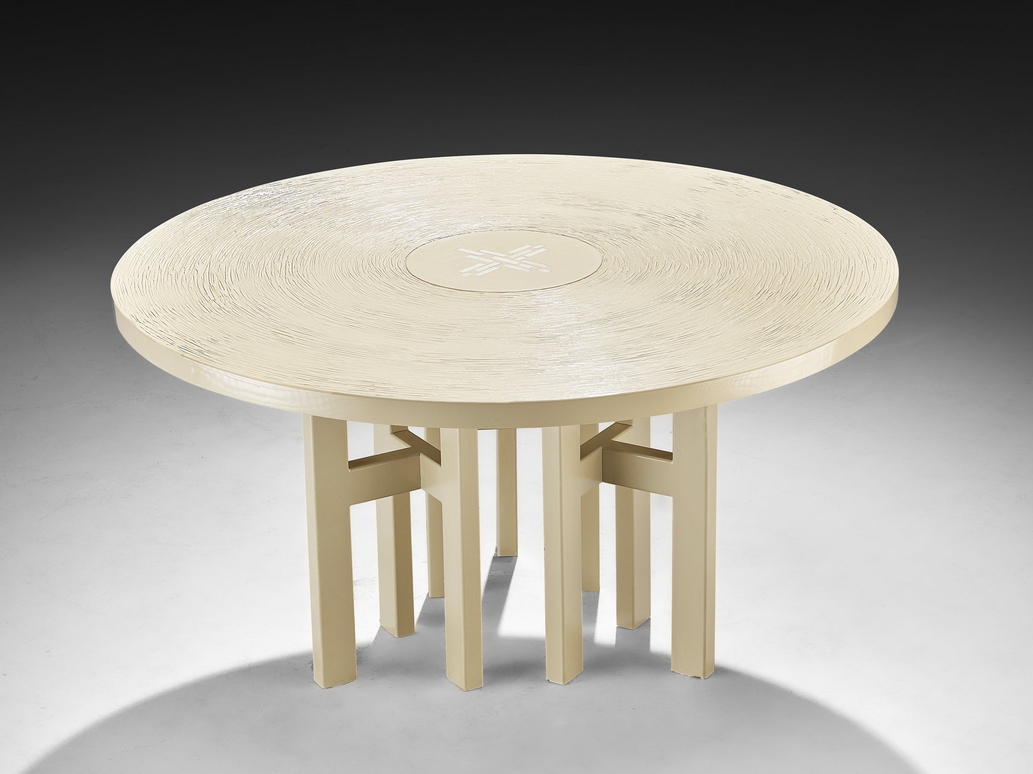 Jean Claude Dresse Dining or Center Table in Off-White Resin Tables Morentz