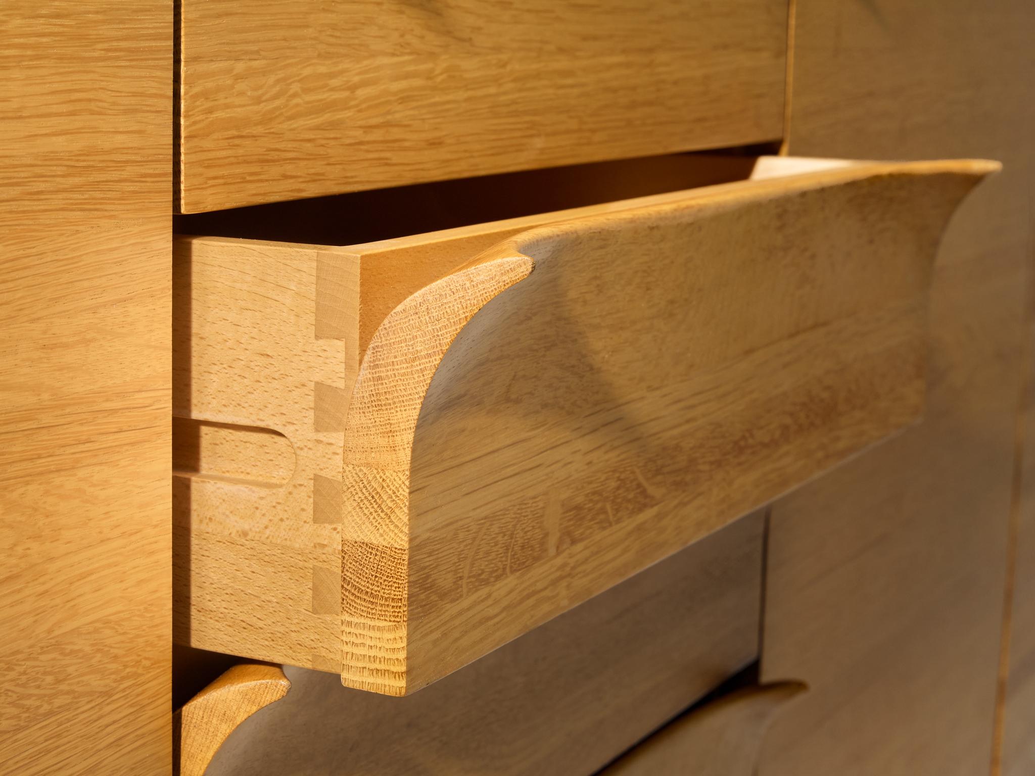 Bob van den Berghe for Van Den Berghe Pauvers 'Iris' Sideboard in Solid Oak case pieces and storage cabinets Morentz