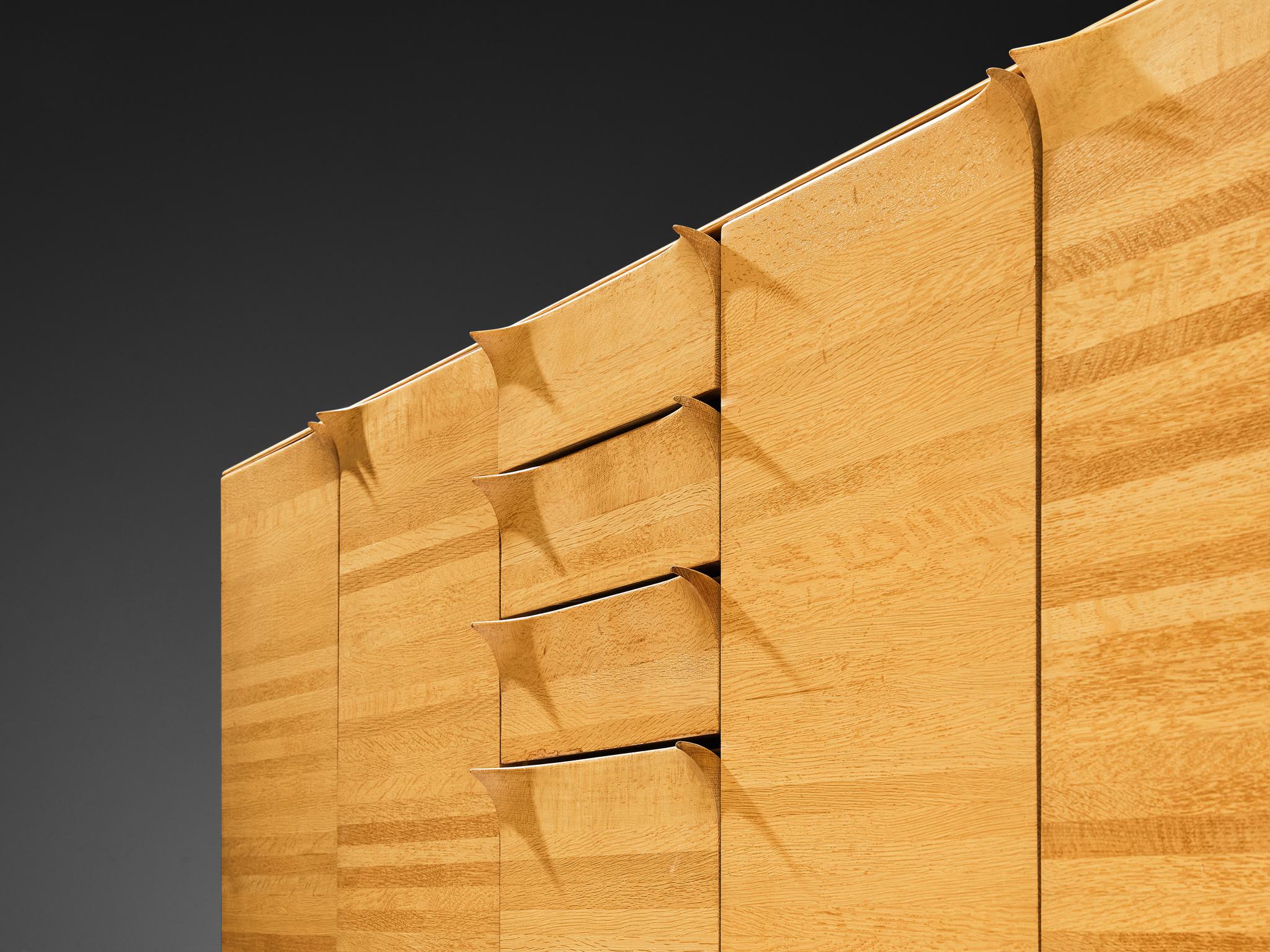 Bob van den Berghe for Van Den Berghe Pauvers 'Iris' Sideboard in Solid Oak case pieces and storage cabinets Morentz