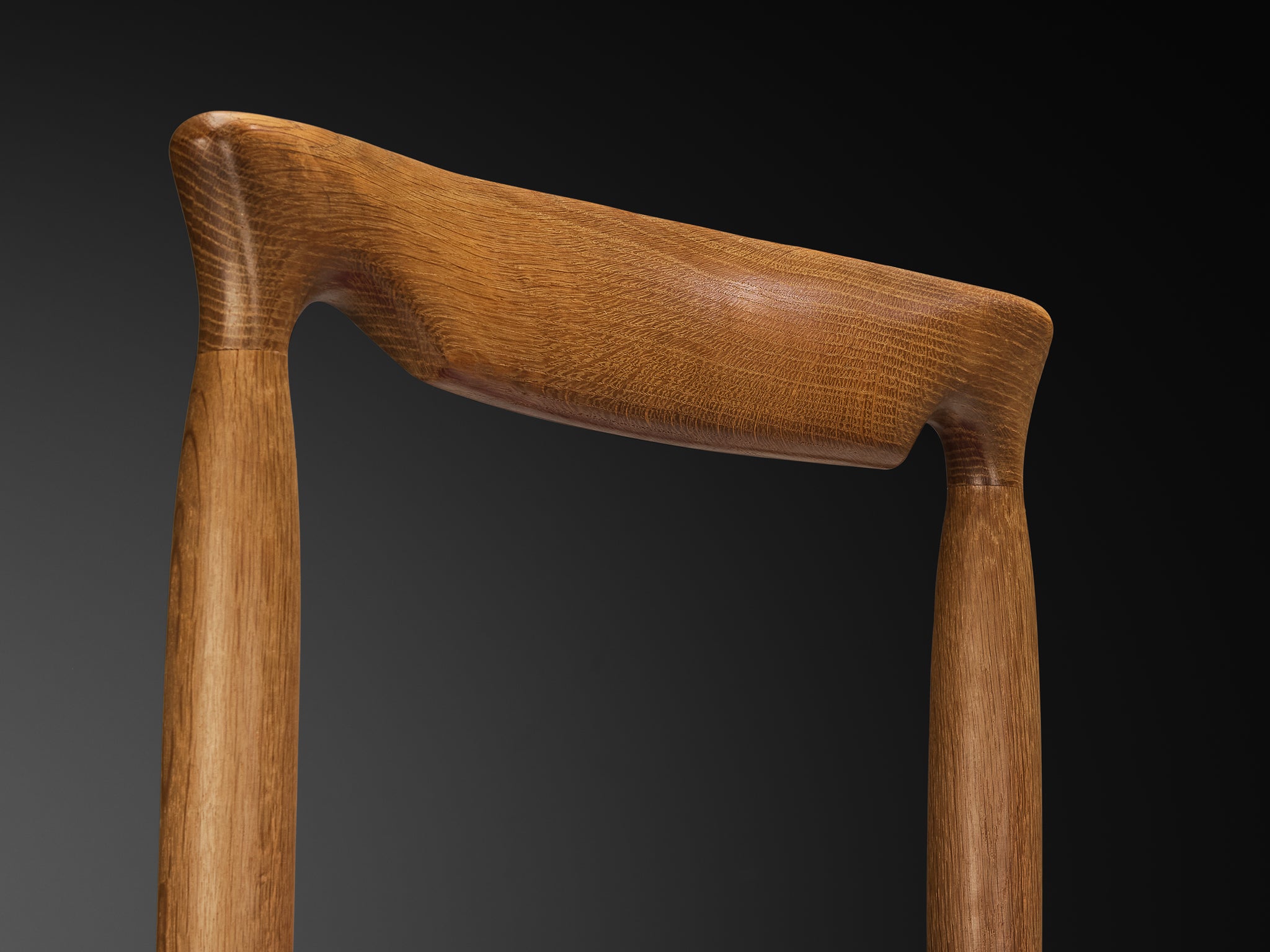 Guillerme & Chambron Set of Five Dining Chairs in Oak and Purple Wool Seating Morentz