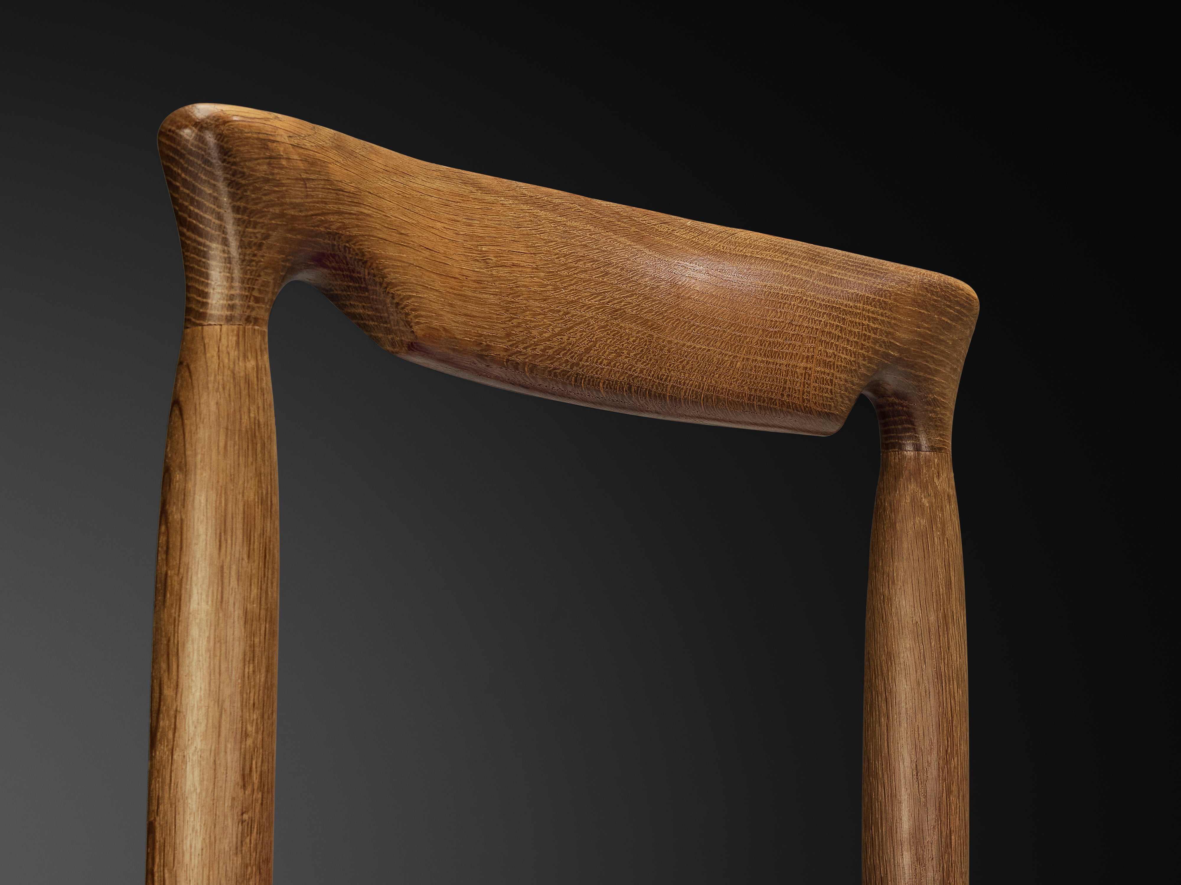 Guillerme & Chambron Set of Five Dining Chairs in Oak and Purple Wool Seating Morentz