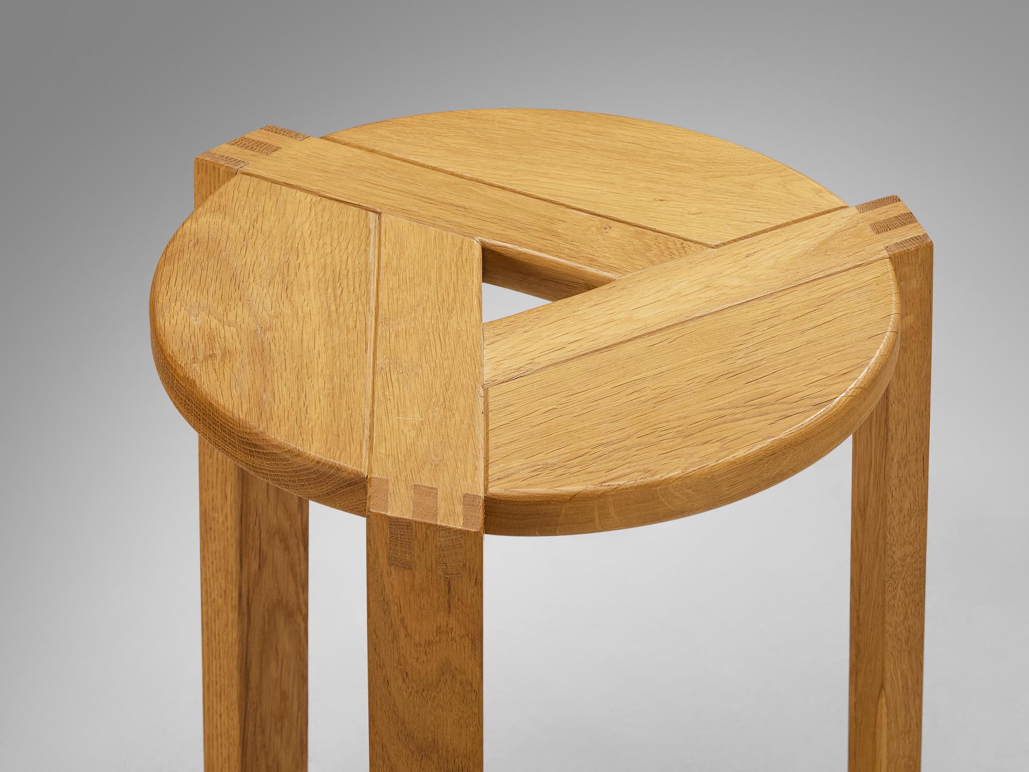 Geometric Round Stools in Solid Oak seating Morentz