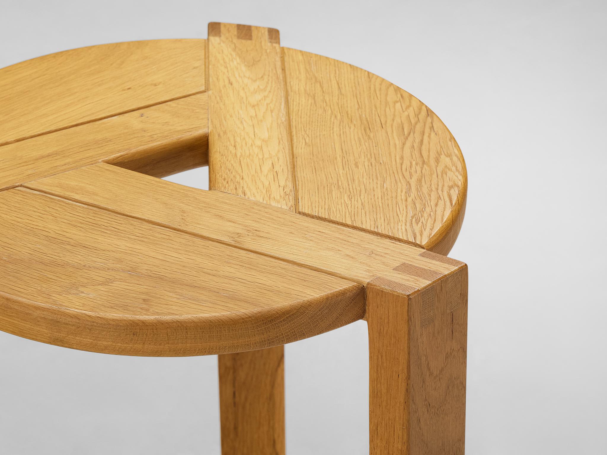 Geometric Round Stools in Solid Oak seating Morentz