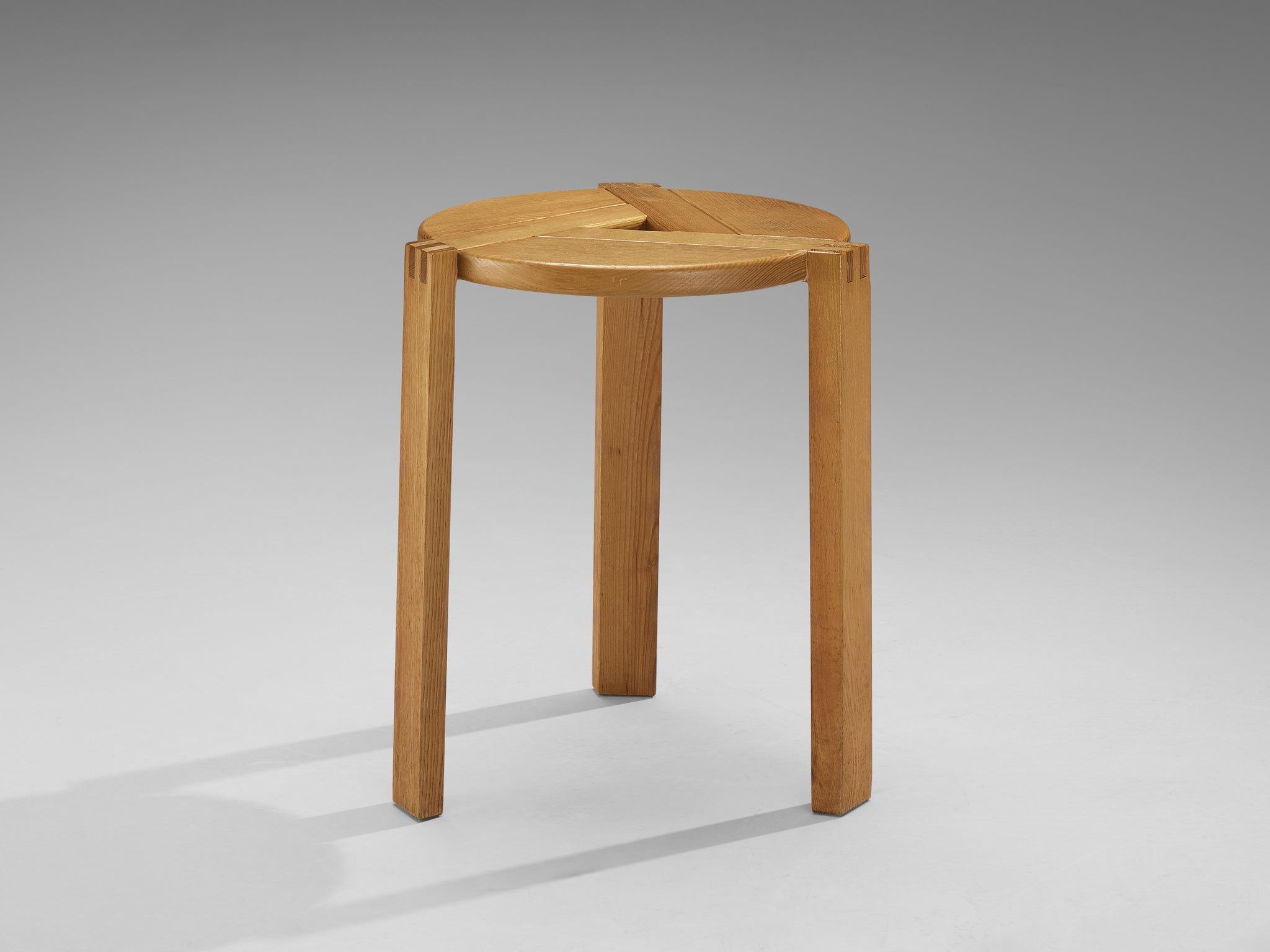 Geometric Round Stool in Solid Oak seating Morentz