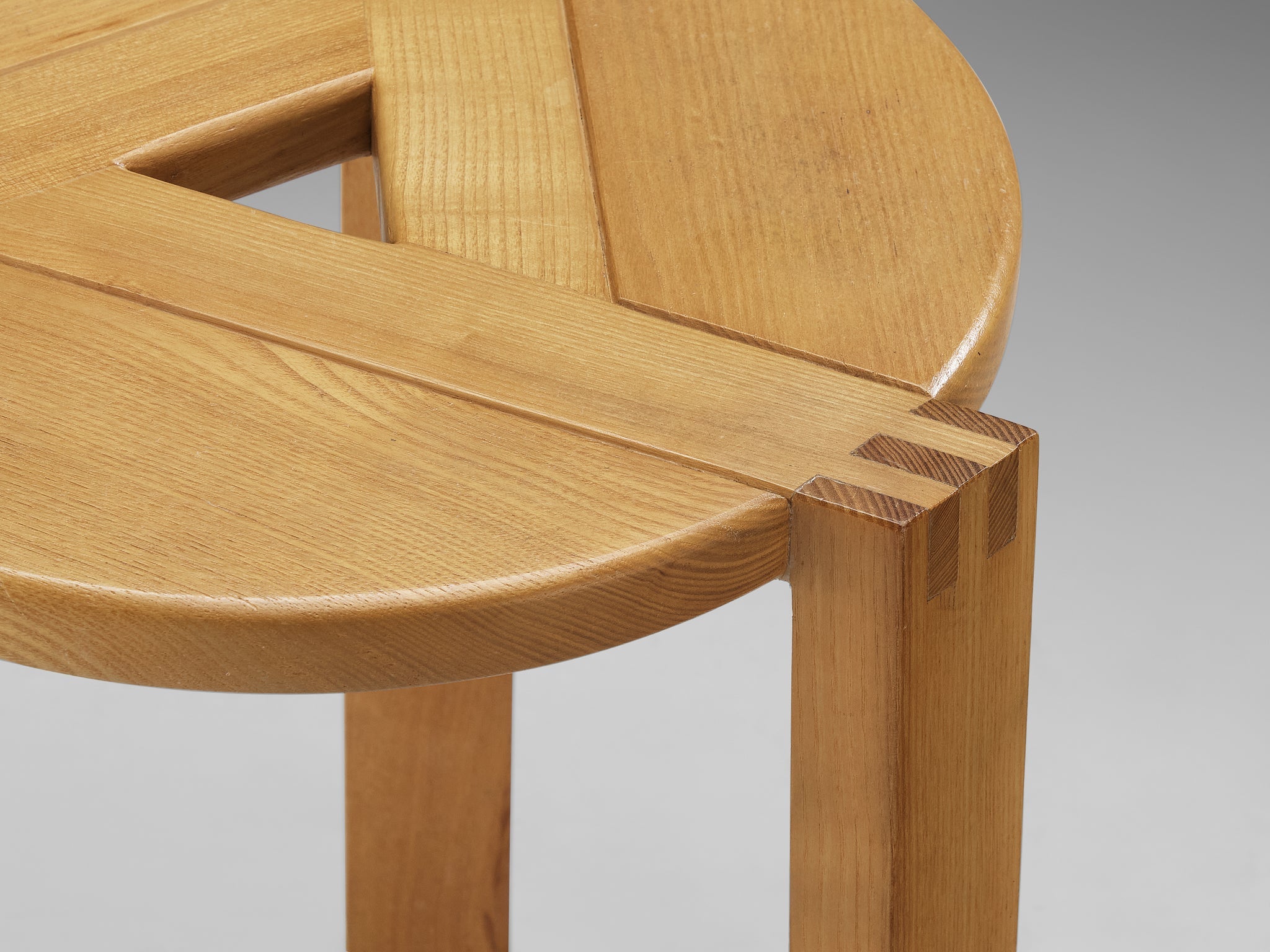 Geometric Round Stool in Solid Oak seating Morentz