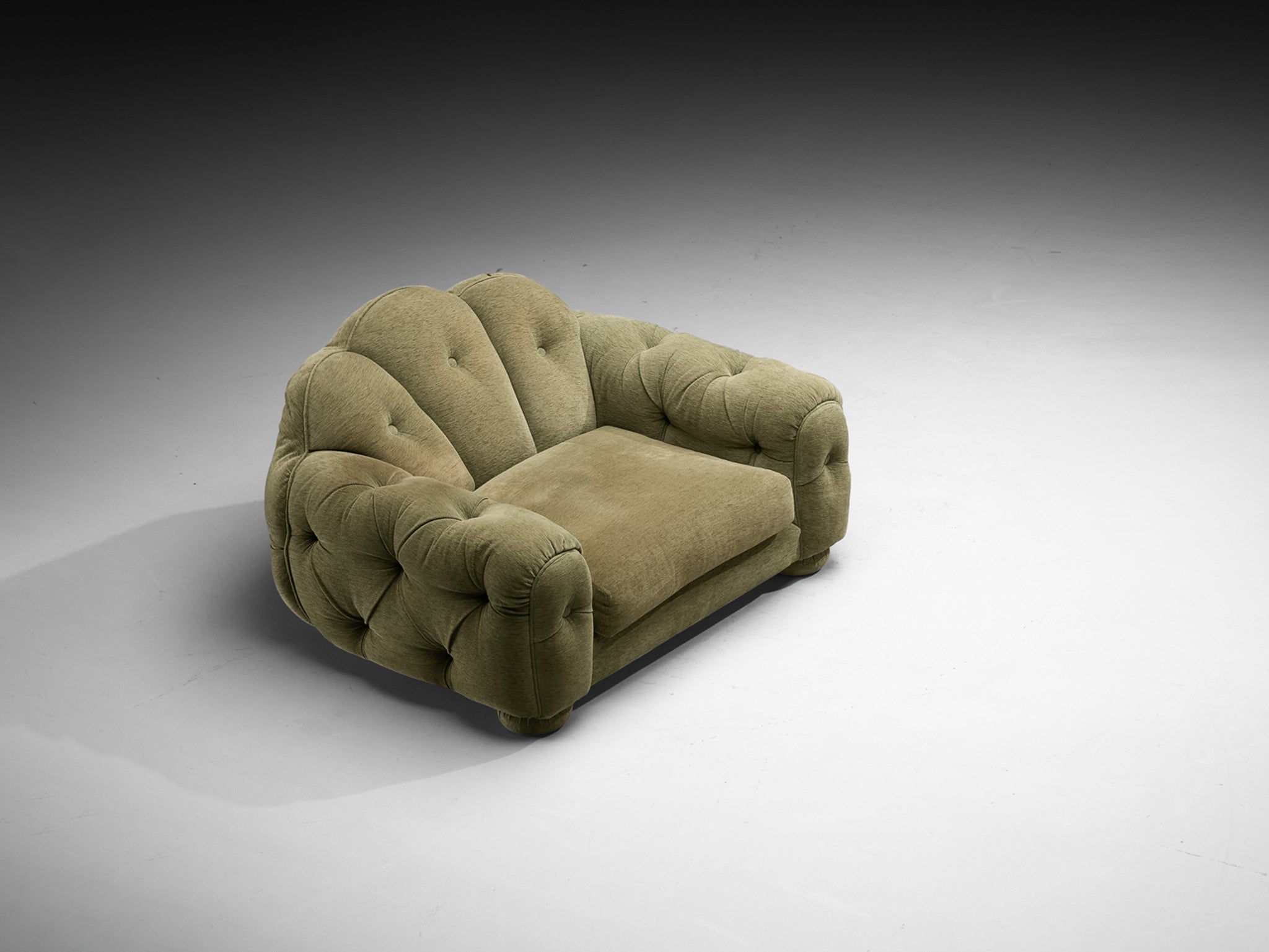 Vivai Del Sud Superstar Lounge Chair in Olive Green Fabric Seating Morentz