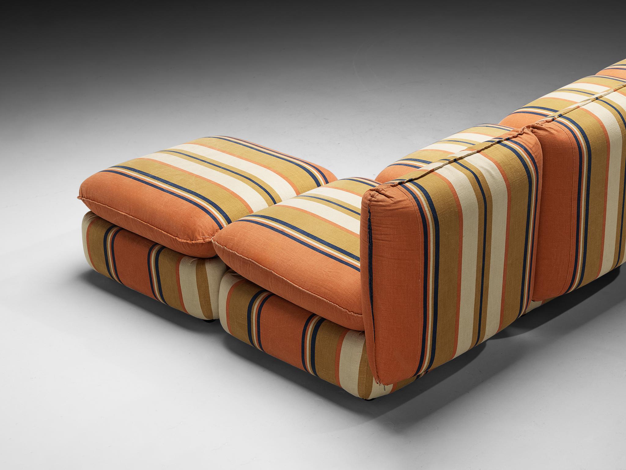 IPE Cavalli Italian Sectional Sofa in Colorful Striped Fabric seating Morentz