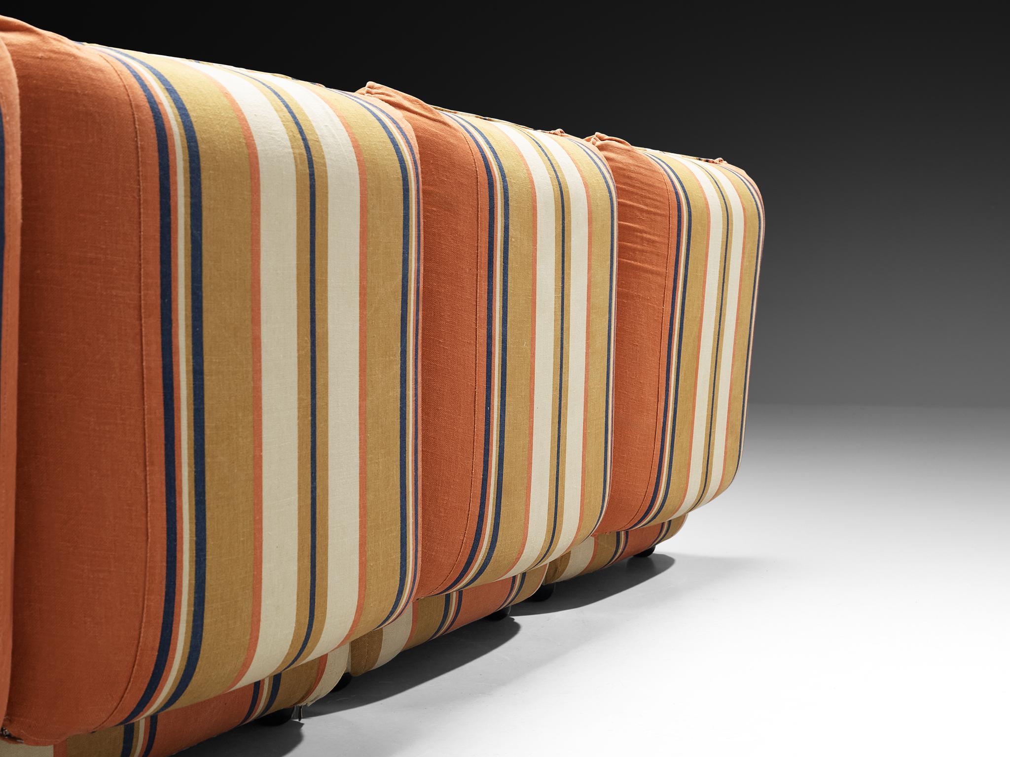 IPE Cavalli Italian Sectional Sofa in Colorful Striped Fabric seating Morentz